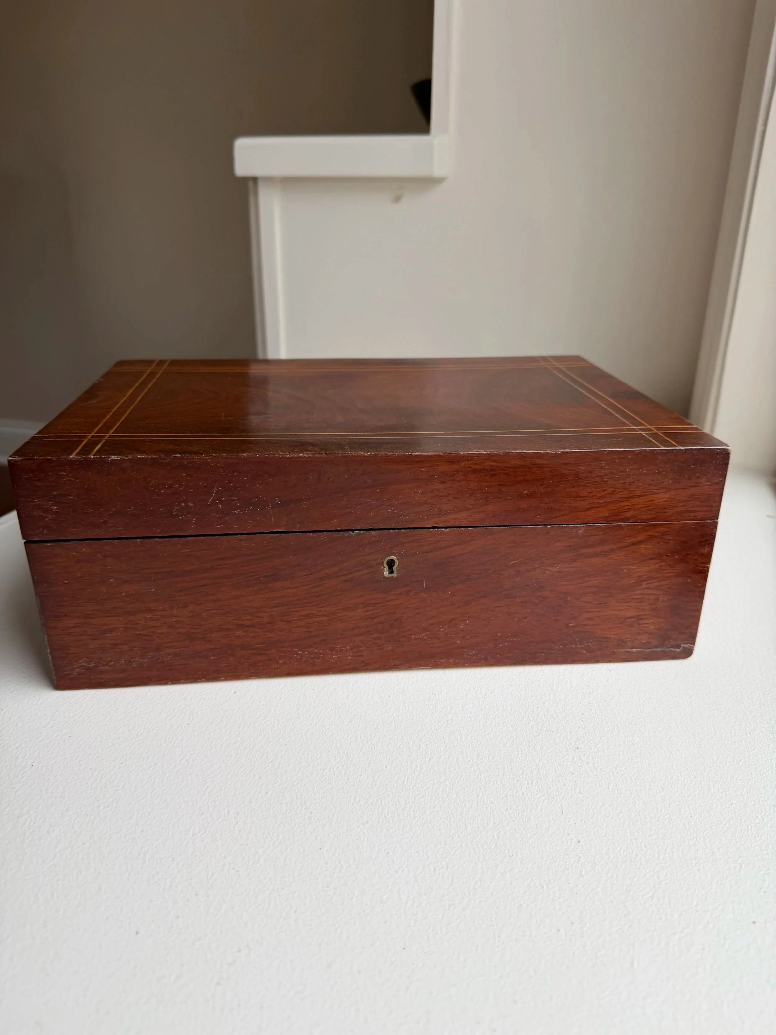 Victorian Era Marquetry Mahogany Box