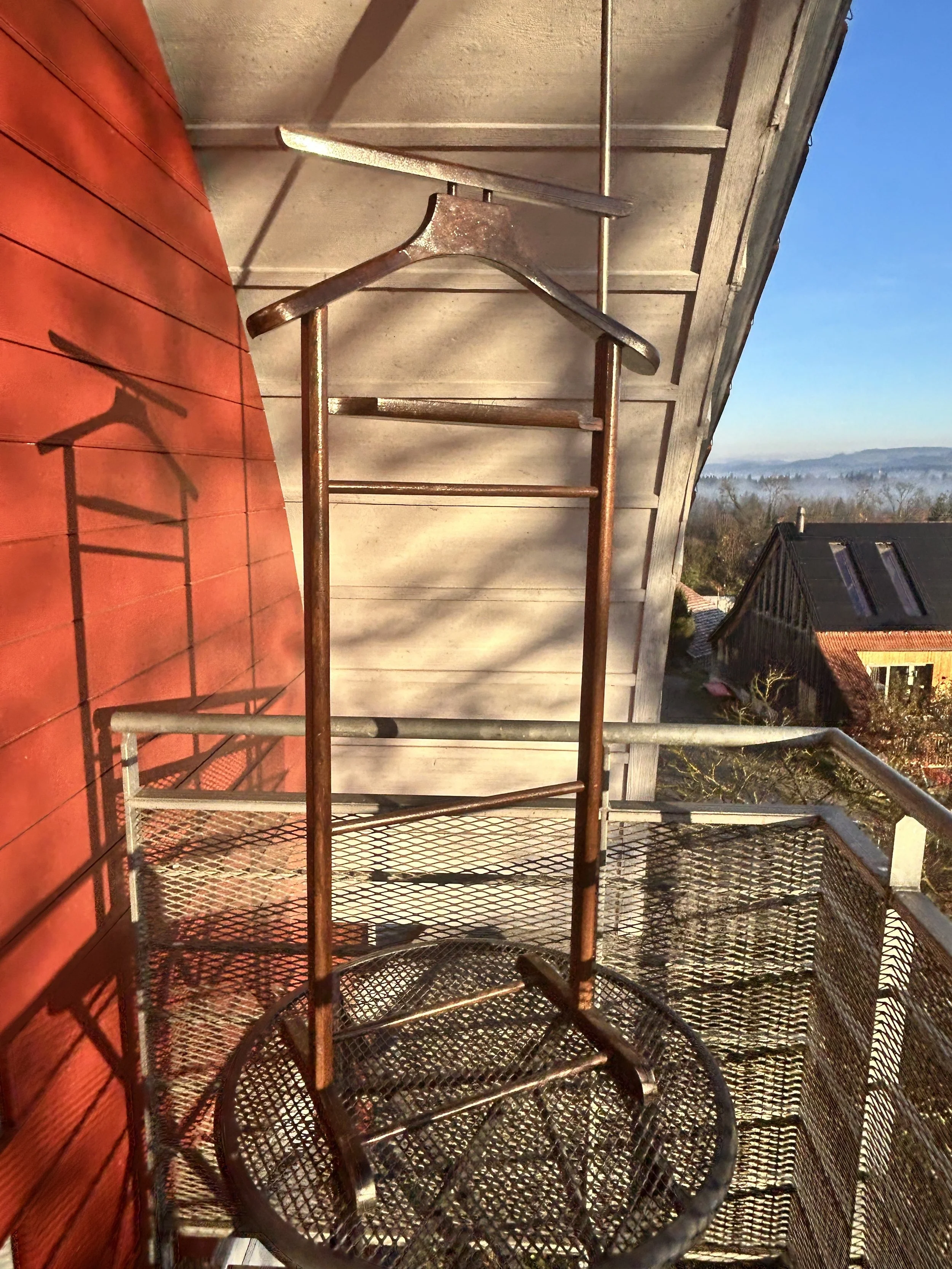 Italian Mid-Century Mahogany Wooden Valet