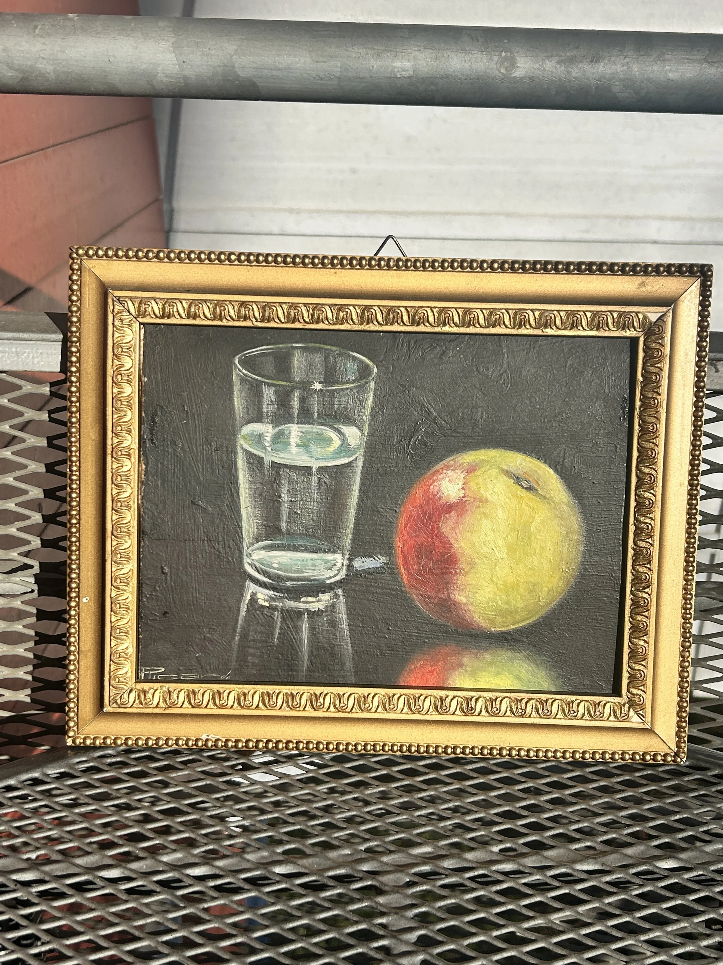 H. Picard Still Life Painting with Gold Gild Frame