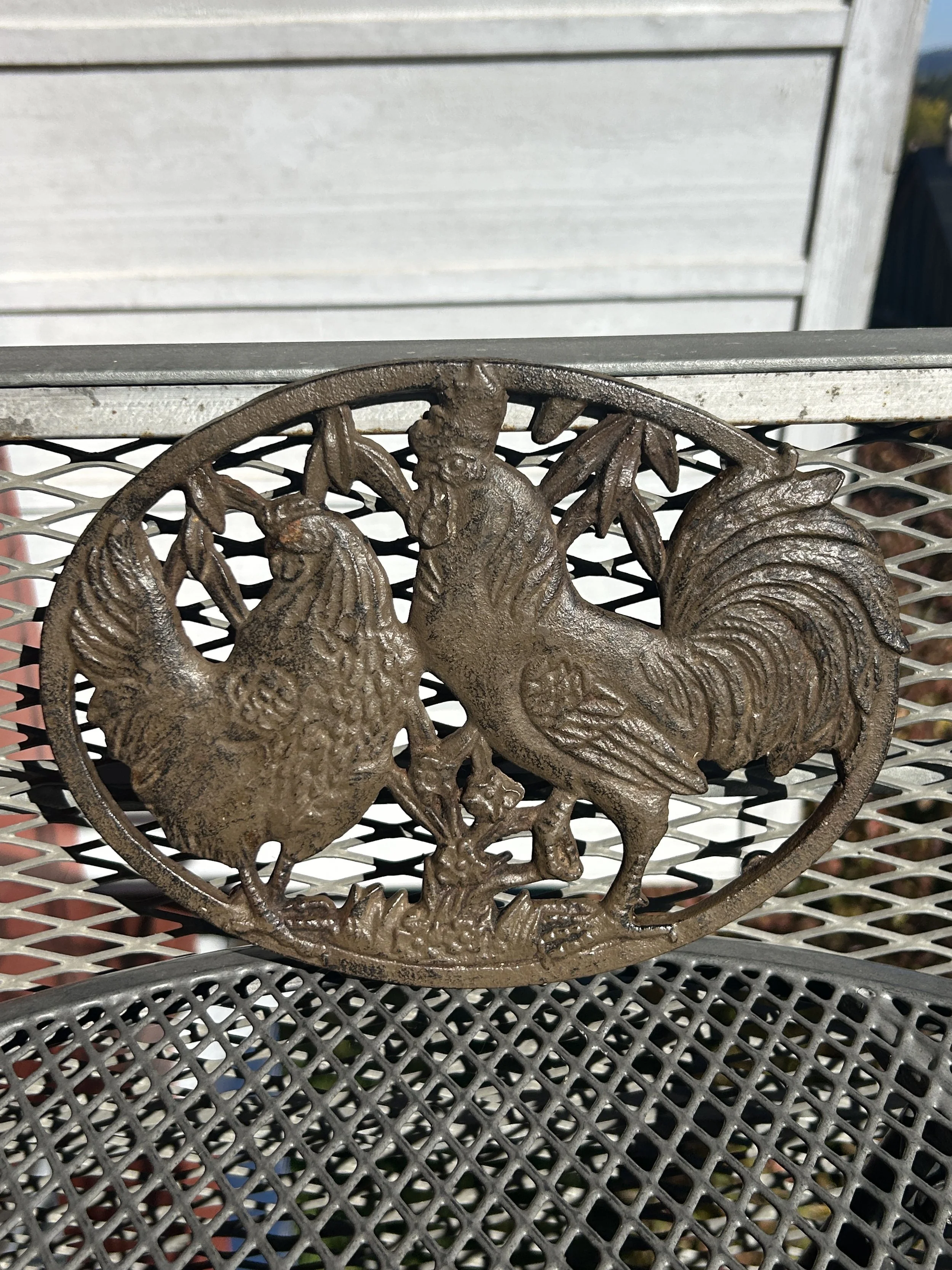 Vintage Iron Rooster Trivet