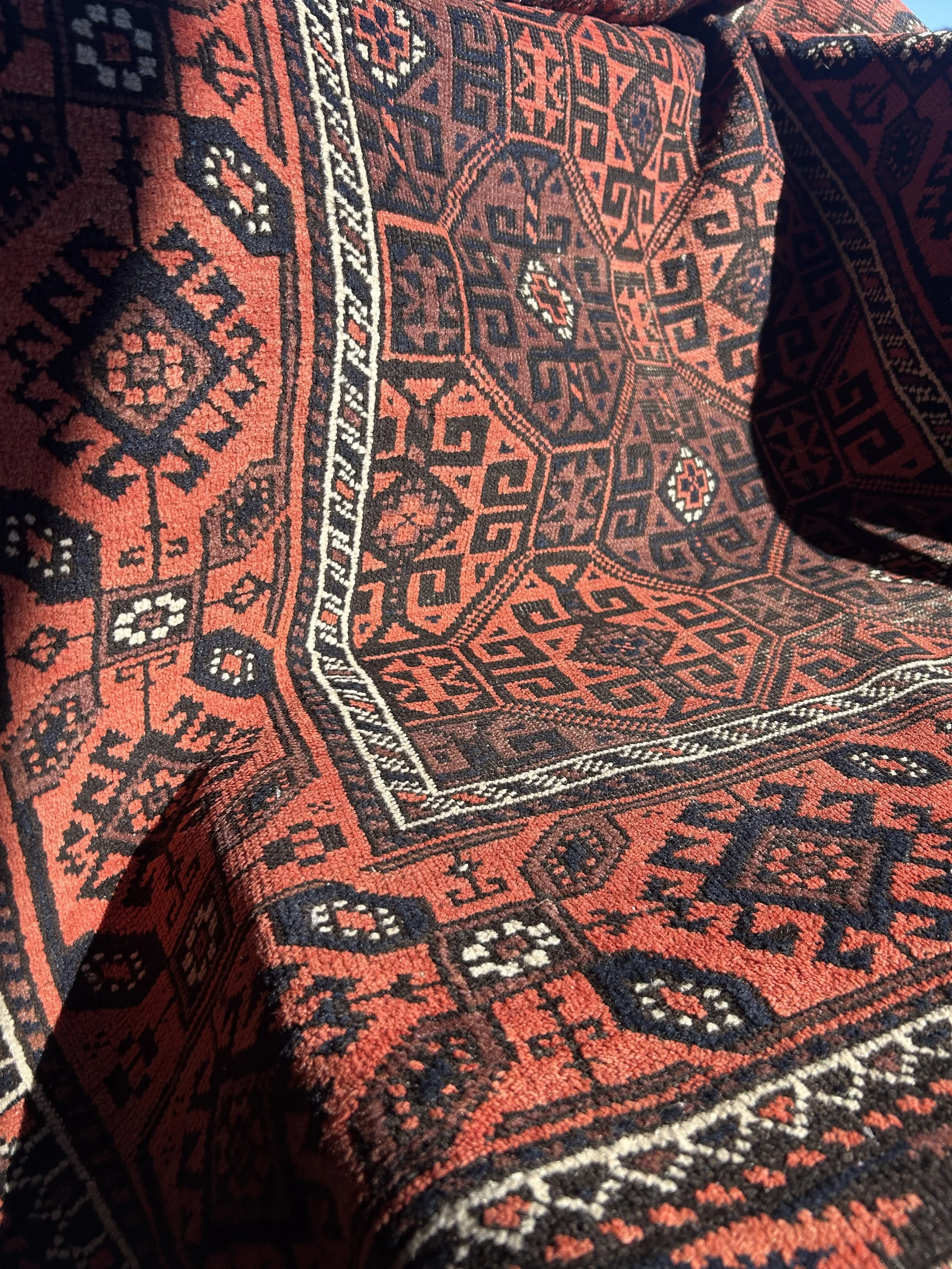 Vintage 1950s Baluch Wool Carpet Runner