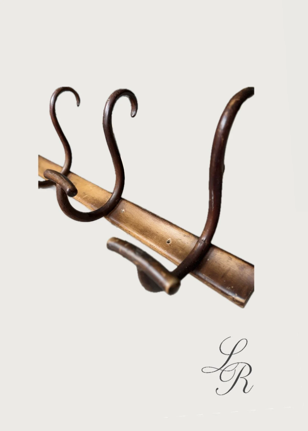 Thonet-style bentwood wall mounted rack