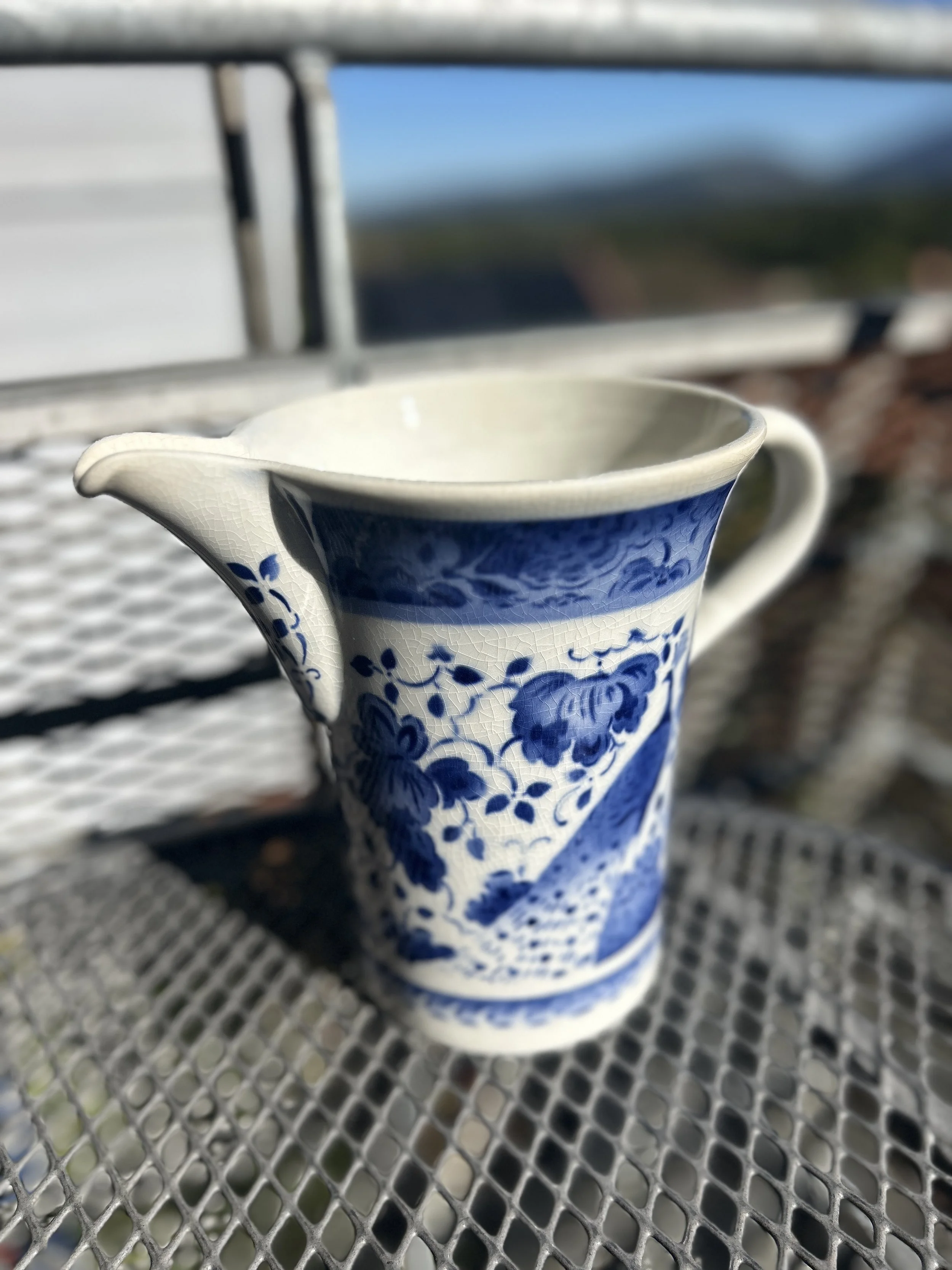 Antique Dutch Blue Transferware Pitcher