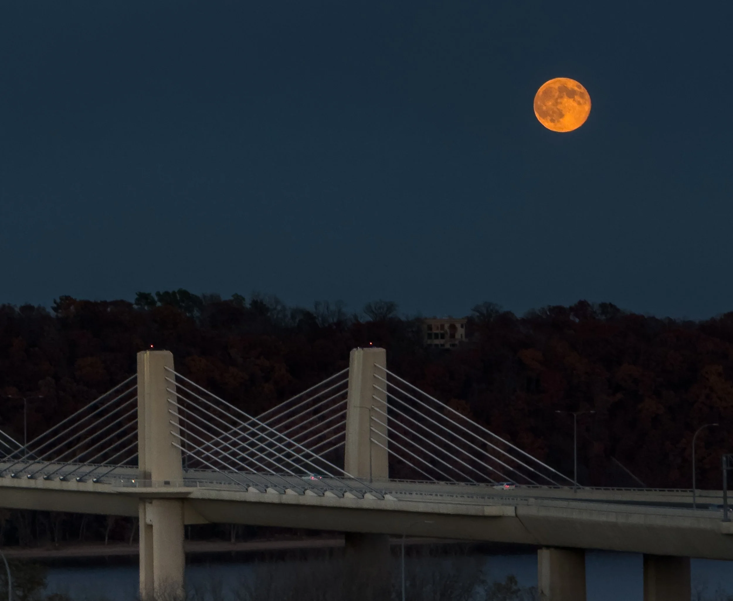 Full Moon Over the St. Croix Crossing Bridge, Stillwater, Minnesota, 2025
