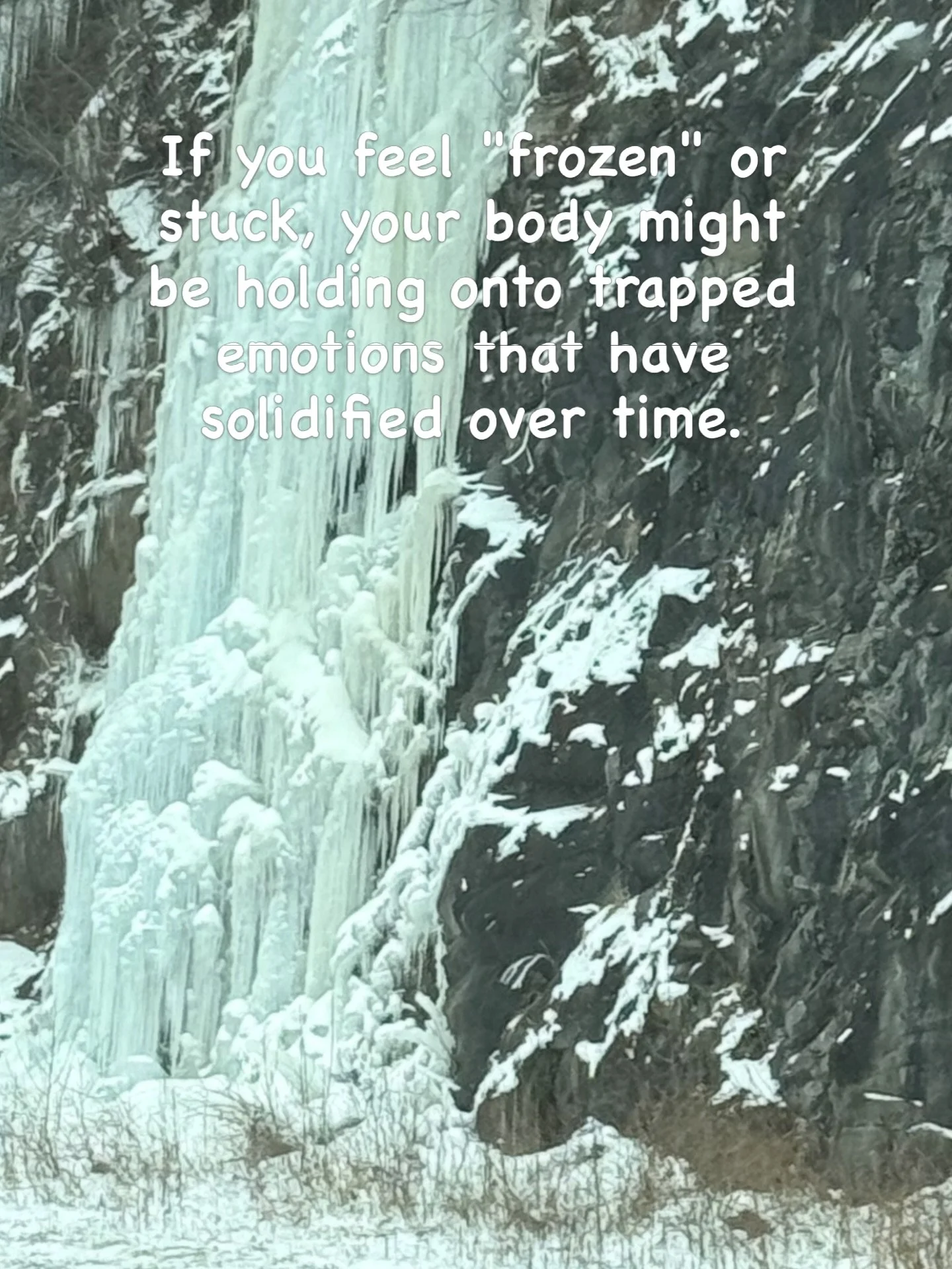 @followers. If you feel &ldquo;frozen&rdquo; or stuck, your body might be holding onto trapped emotions that have solidified over time. 

When we suppress what we feel, our energy becomes like this ice&mdash;heavy, still, and seemingly immovable. To 