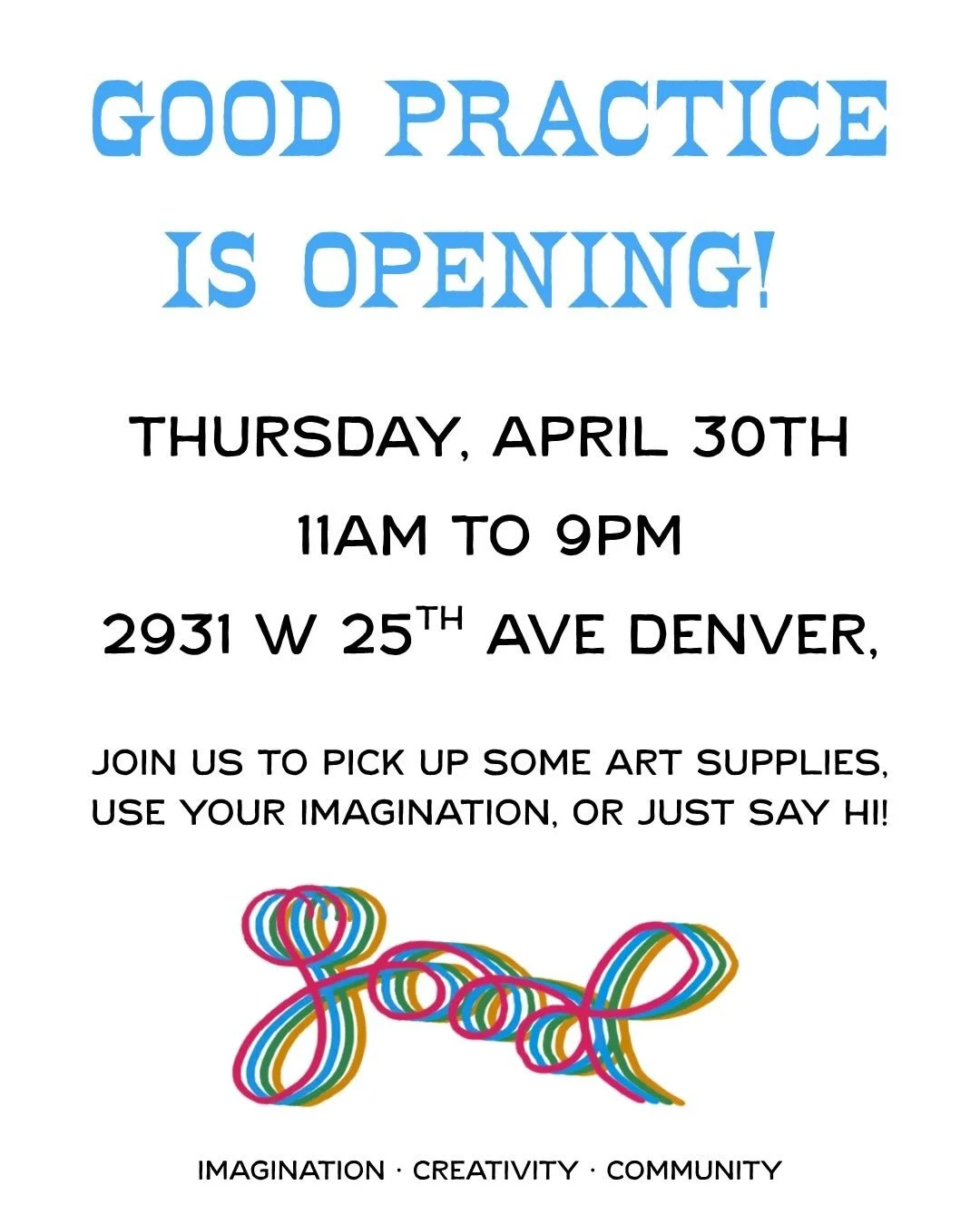 We&rsquo;re officially opening for business! Our first full day of business will be April 30th from 11am to 9pm. Tell your friends! Tell your mom! Share this post! 

#denver #grandopening #denverart #smallbusiness #art