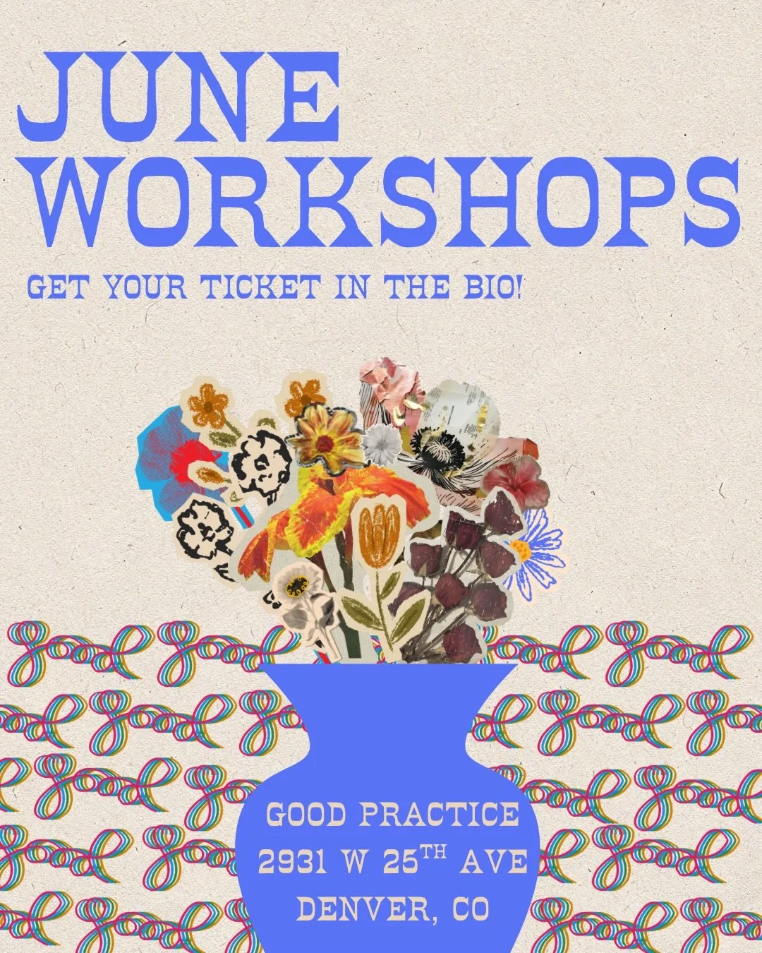 We just released our June workshops! You can buy your tickets at the link in our bio. If none of these look like a class you&rsquo;d want to take, comment below what class you&rsquo;d WOULD want to take and you just might see it on the schedule in th