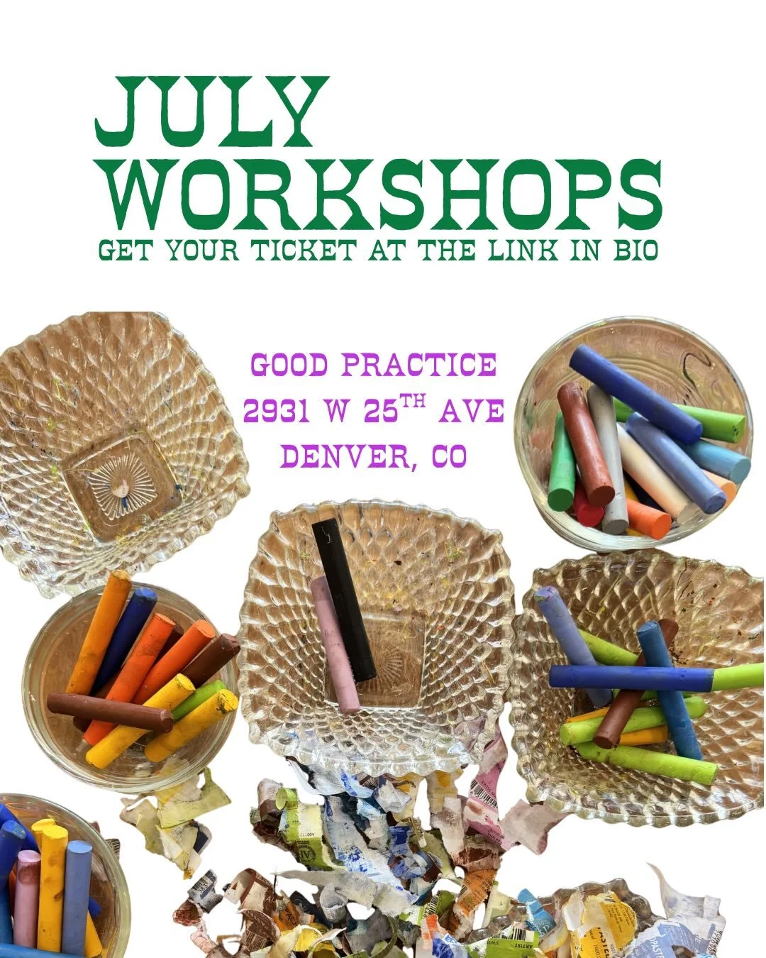 July workshops are live!!! Our newsletter subscribers got a discount code for July workshops. Do you want one for August? Comment &ldquo;Summer Fun&rdquo; below!

As a reminder, our workshops are generally for all ages and experience levels!

&ldquo;