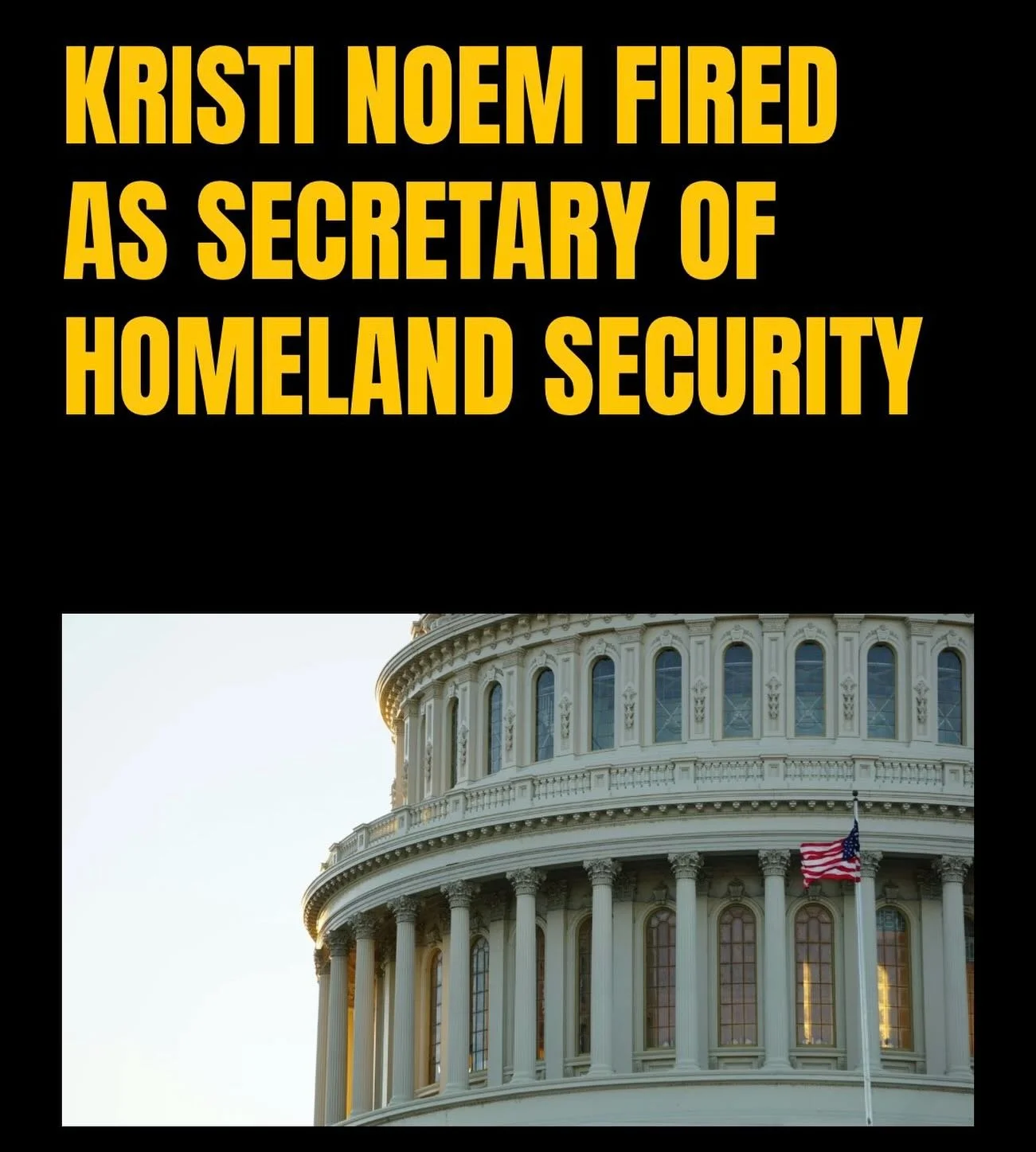 Read our full story with the link below:

https://www.matadormedia.net/matadormediaplus/kristi-noem-fired-as-secretary-of-homeland-security