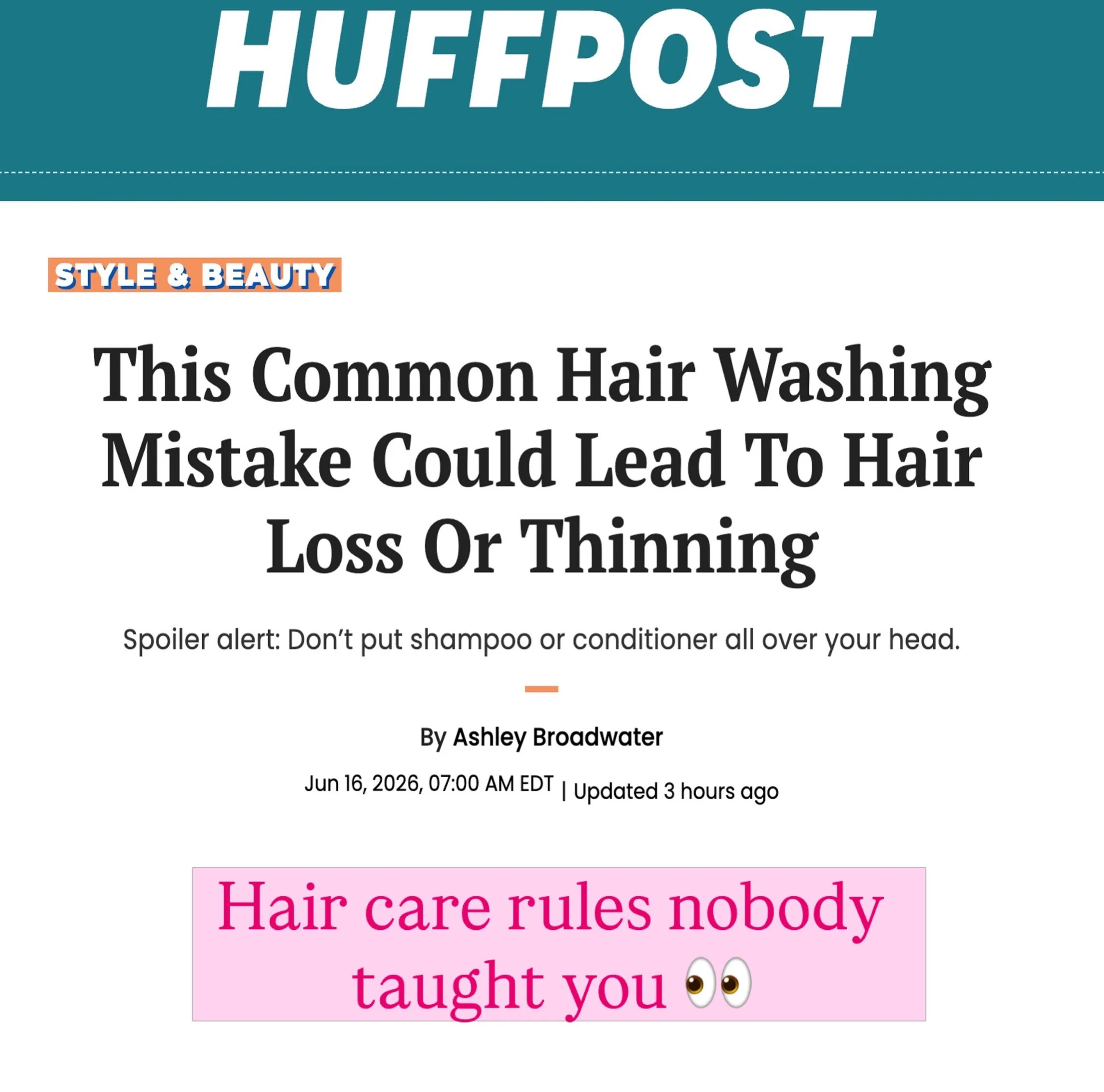 Comment MYTH and I&rsquo;ll send you 10 hair myths I debunk as a hair loss specialist 👇

One of the most common questions I get is whether misusing shampoo or conditioner can cause hair loss.

Directly? No.

But your hair care habits can affect your