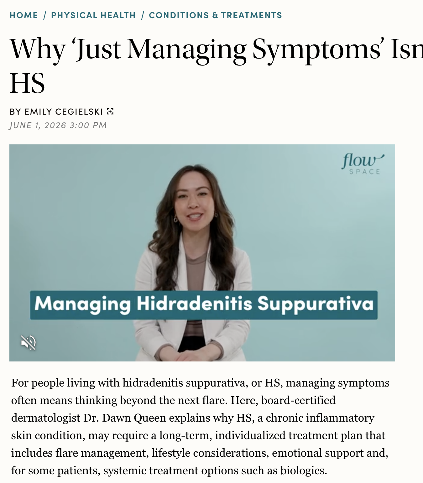 Why ‘Just Managing Symptoms’ Isn’t Enough for HS