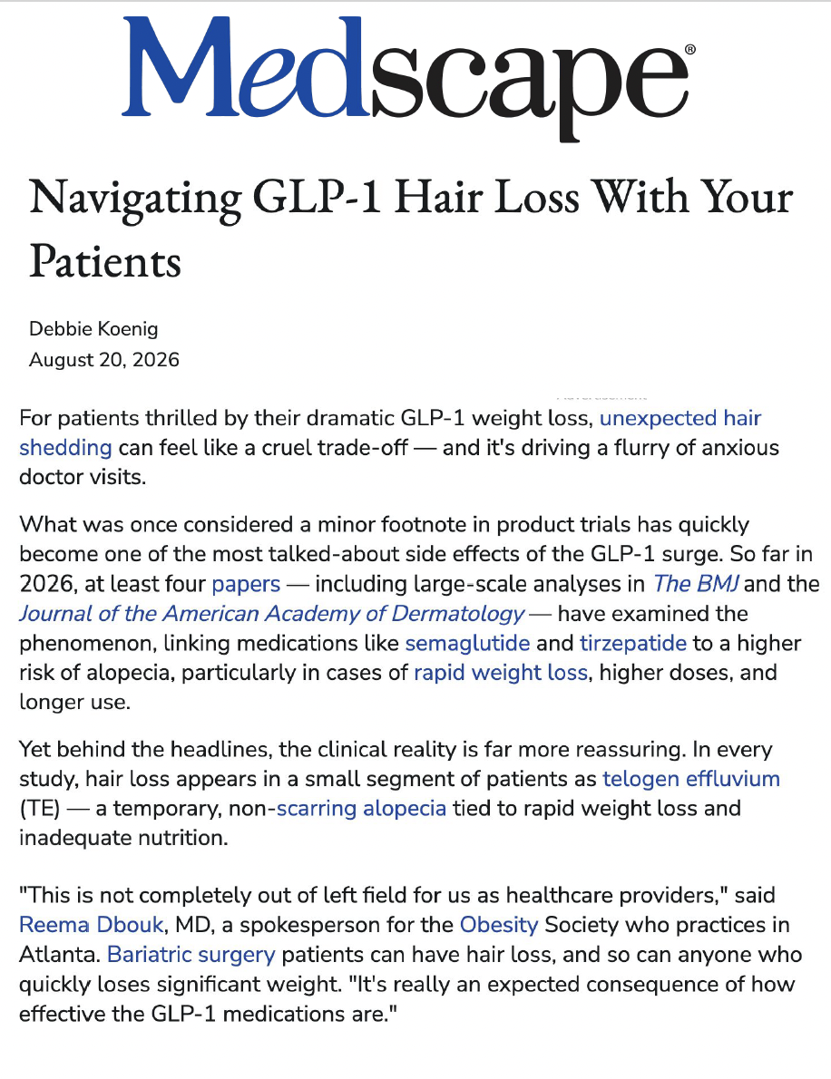 Navigating GLP-1 Hair Loss With Your Patients