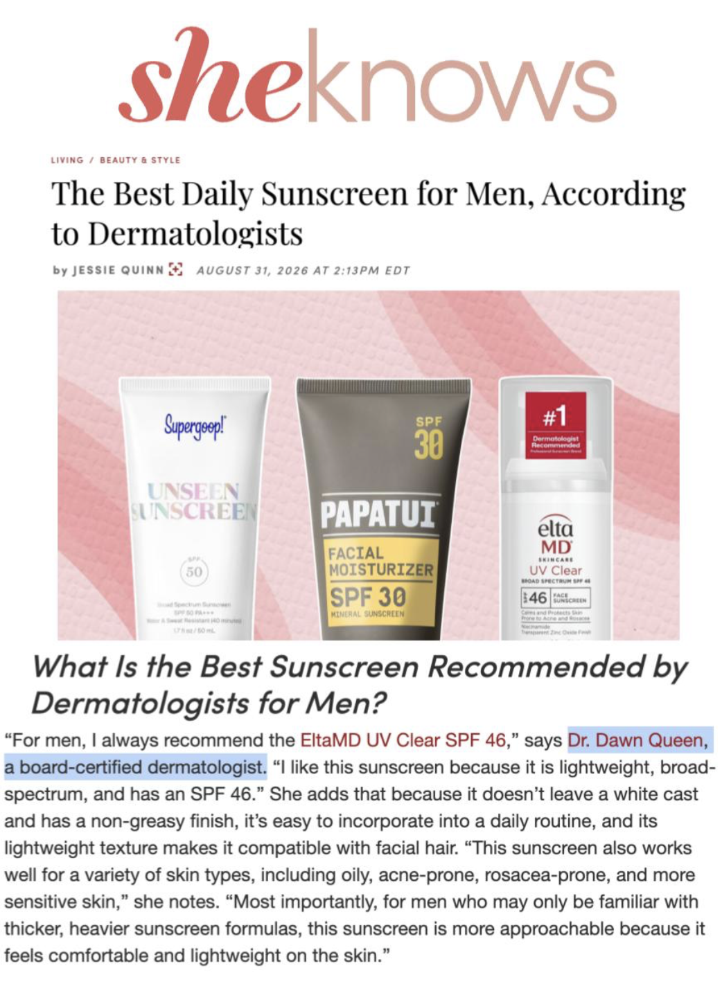 The Best Daily Sunscreen for Men, According to&nbsp;Dermatologists