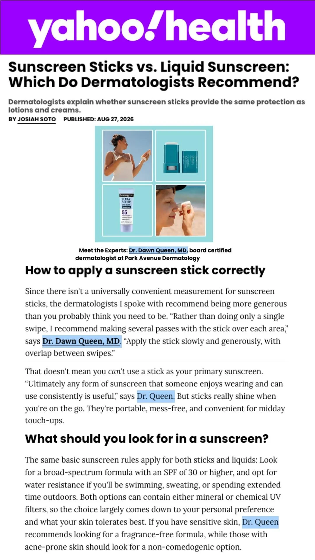 Are Sunscreen Sticks as Effective as Liquid Sunscreen? Dermatologists Weigh In