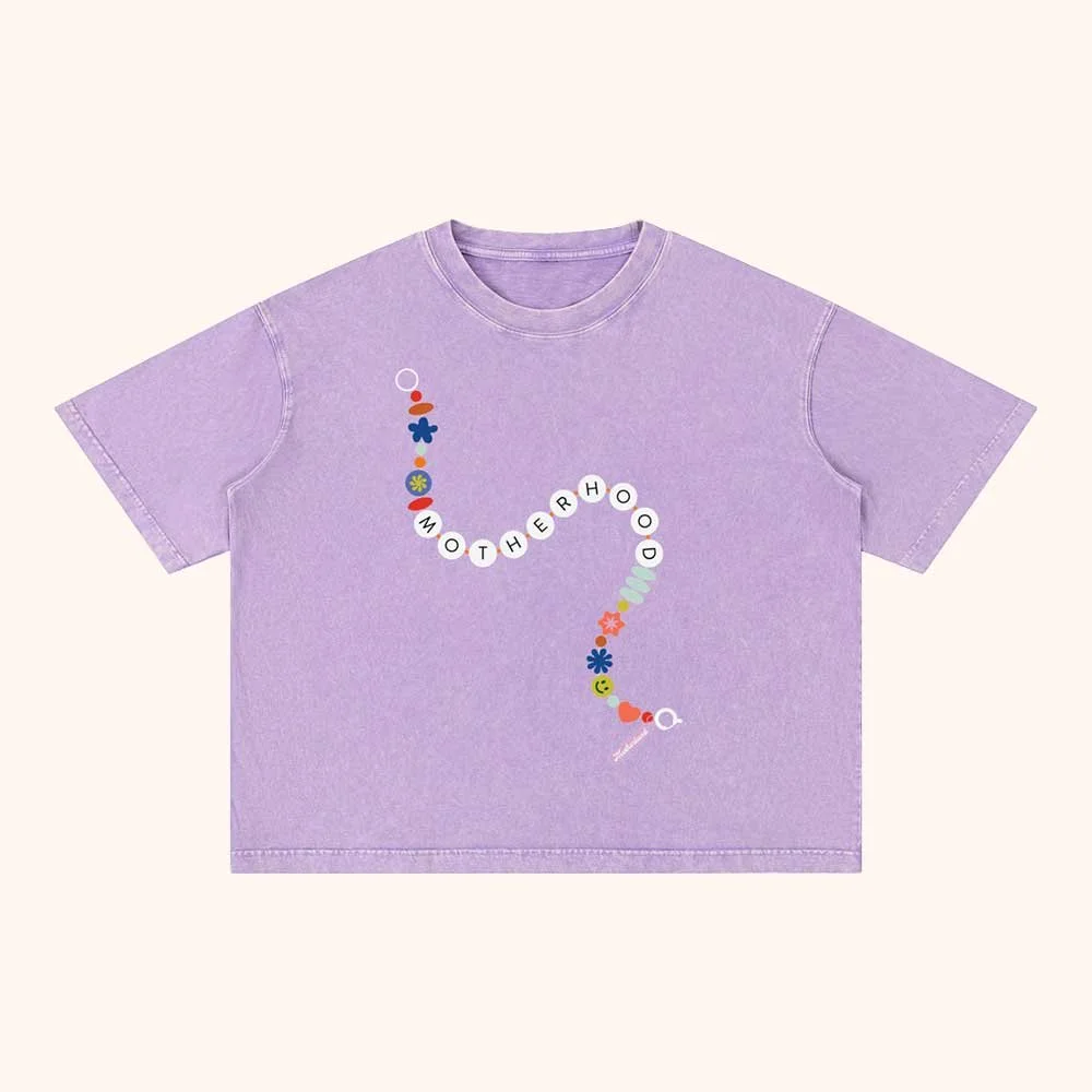 Motherhood Alphabet Letter Bracelet T-shirt