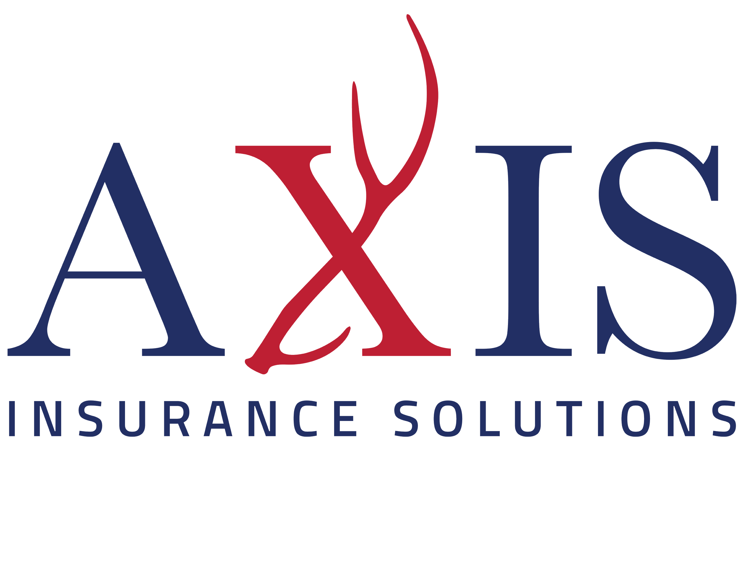 Logo of AXIS Insurance Solutions with 'AXIS' in large blue and red letters and 'Insurance Solutions' in smaller blue text below.