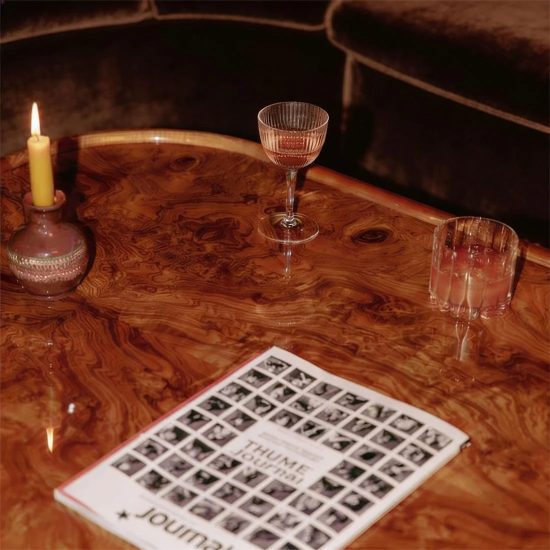a drink on a table