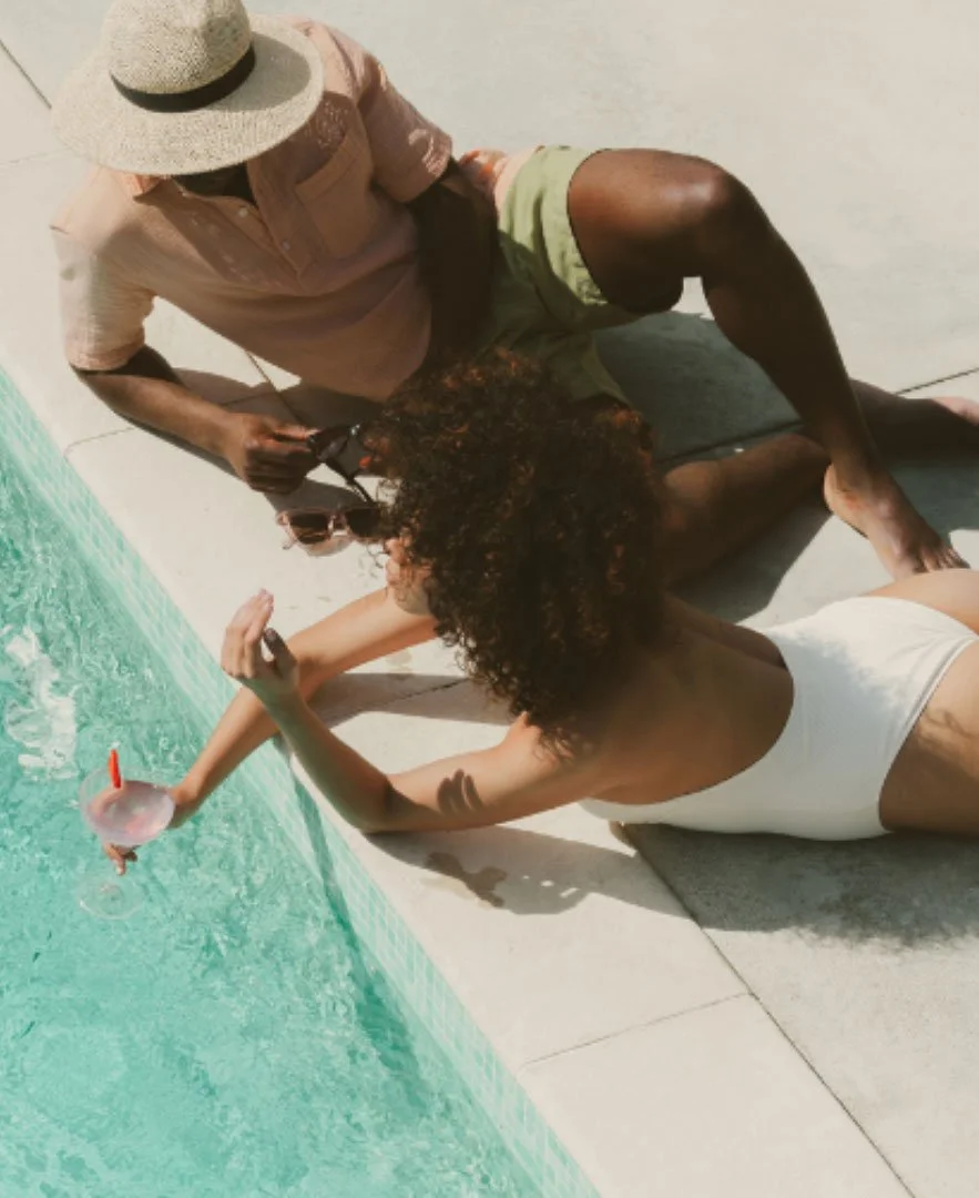 couple at the pool