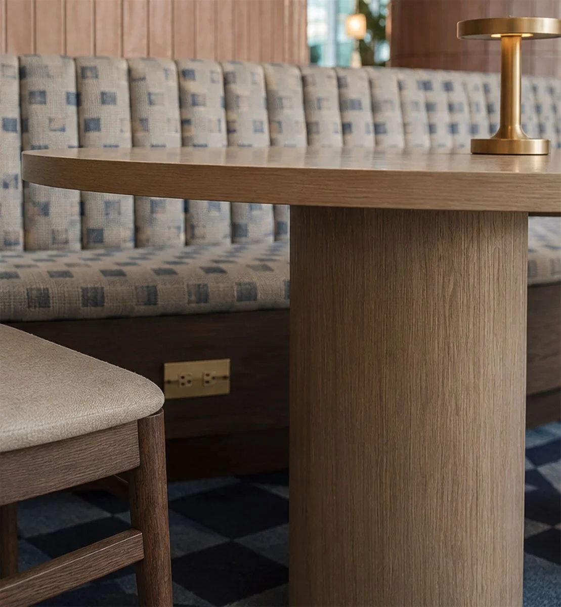 a table at a bar
