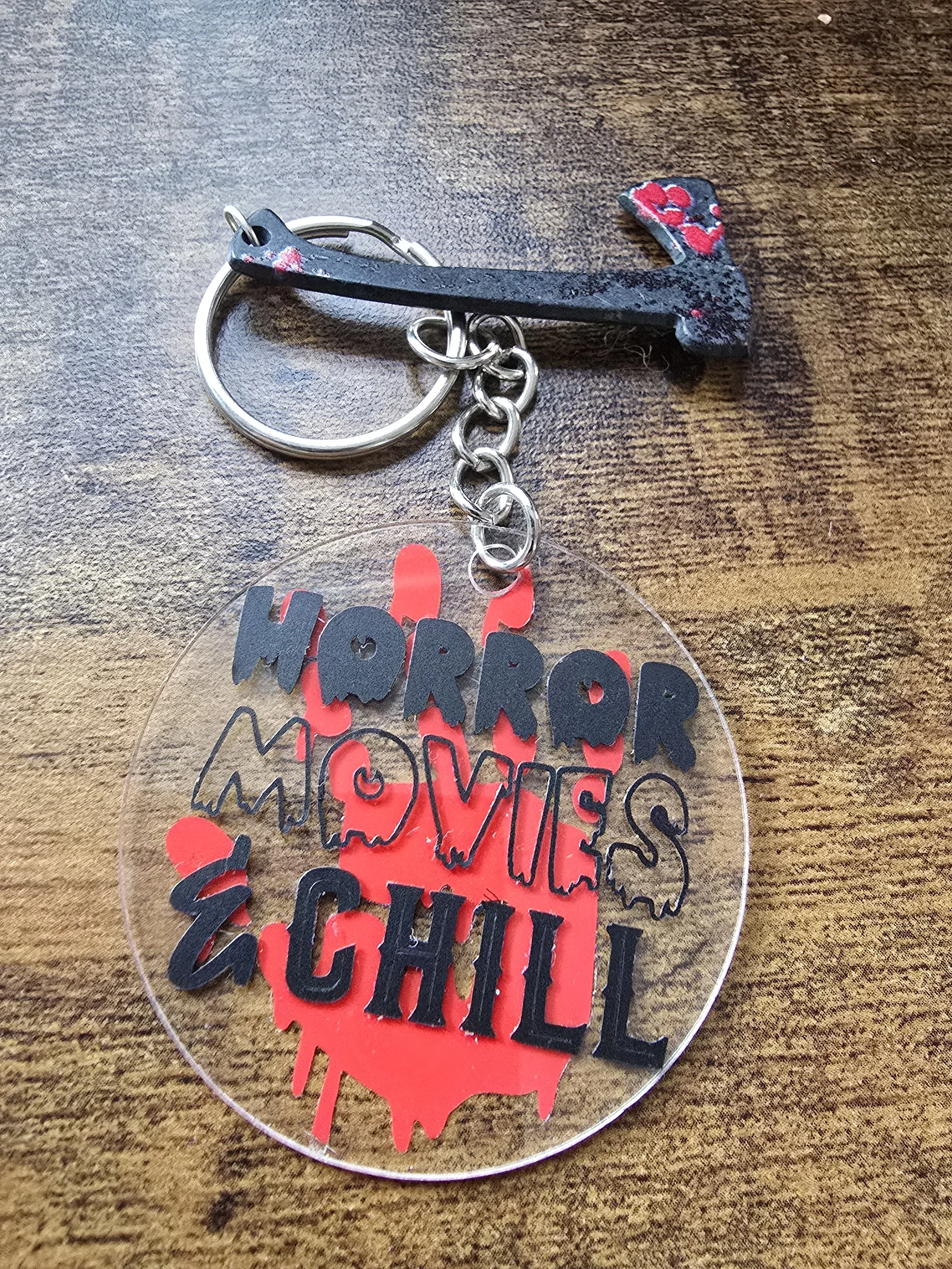 Horror Movies & Chill Keyring