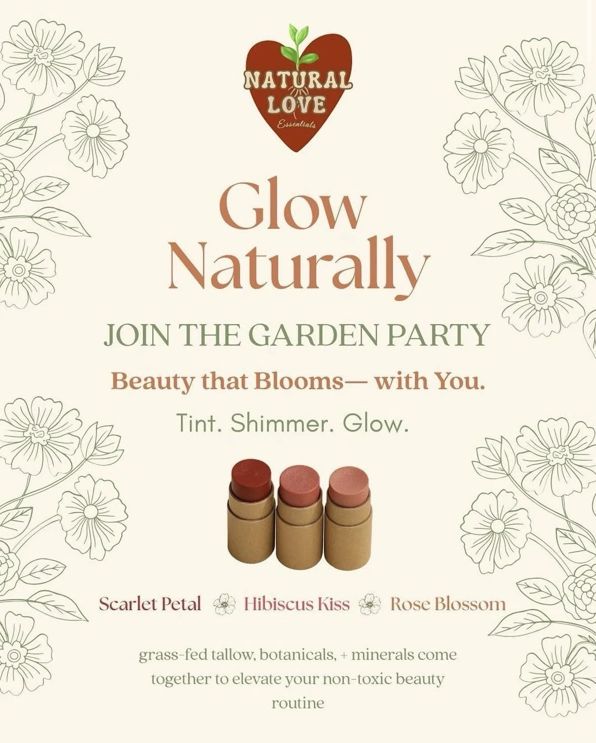 The Garden Party - Lip + Cheek tint trio