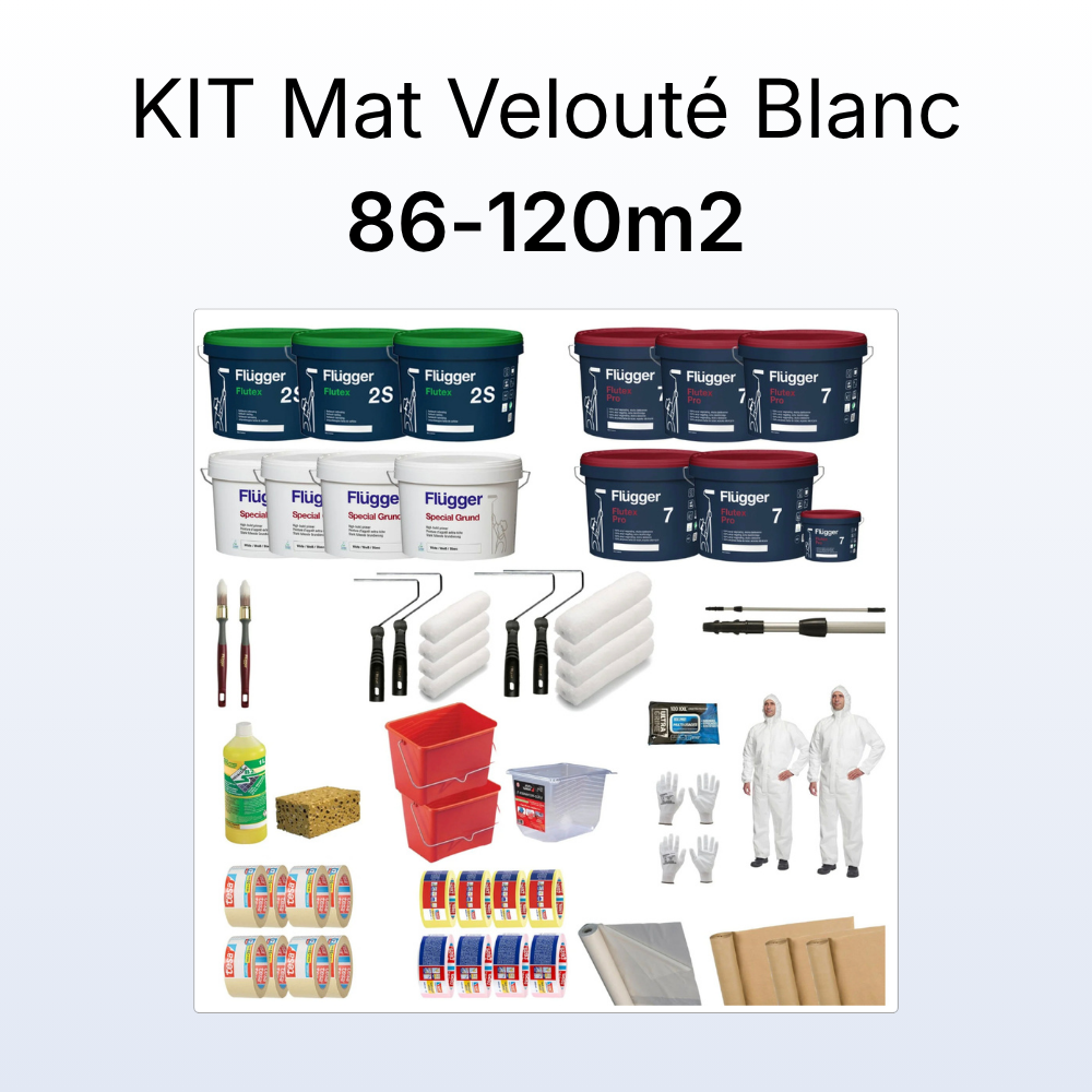 Kit Mat velouté blanc 86-120 M² au sol