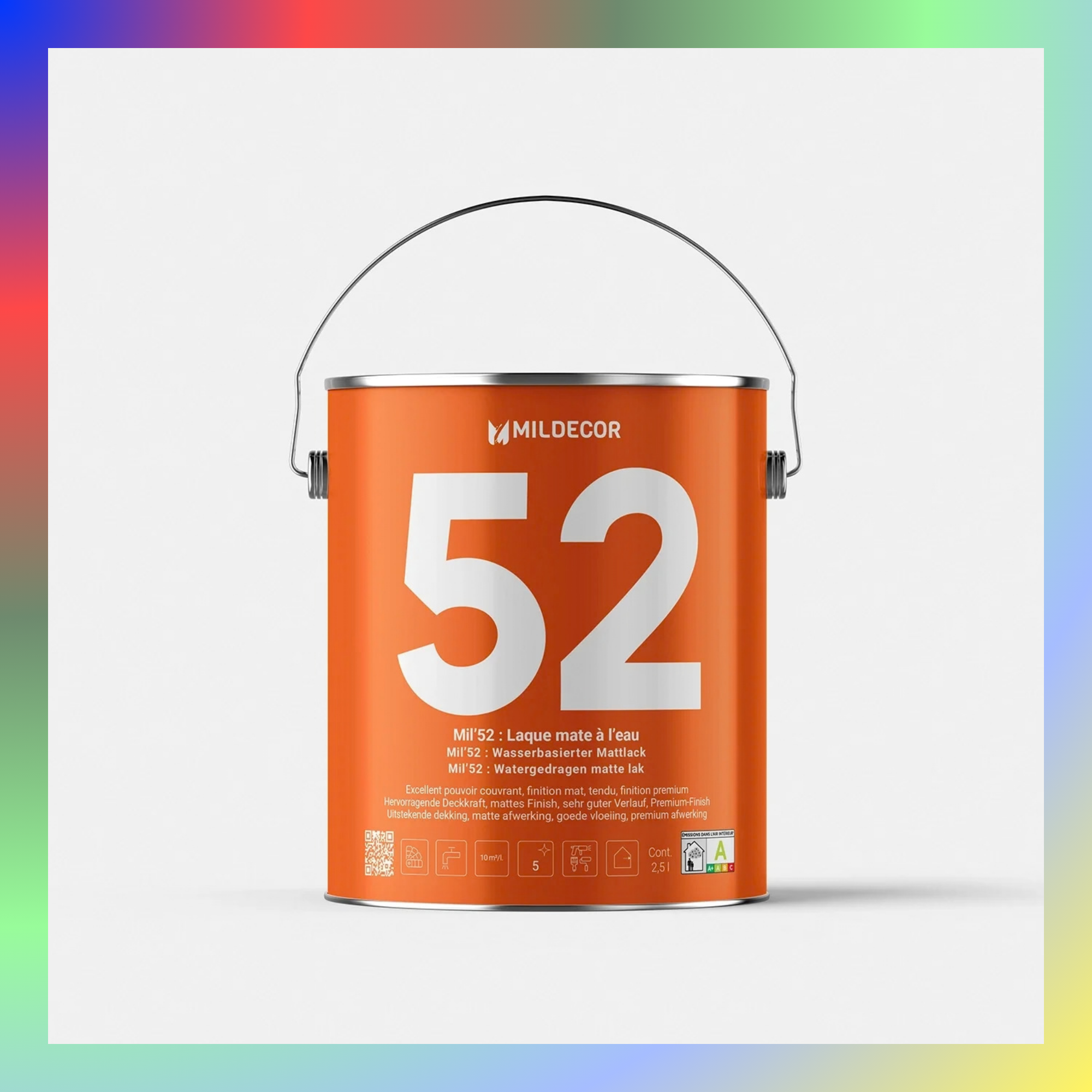 Mil'52 : Laque Mate à l'eau pour bois et menuiseries COULEUR
