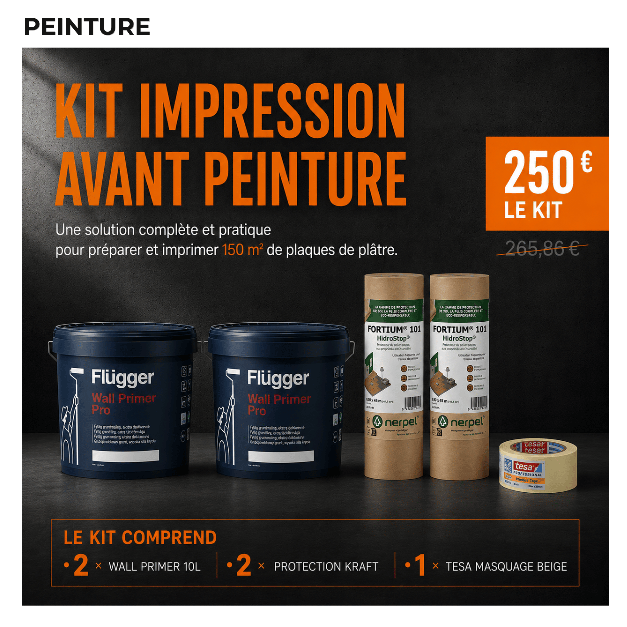 Kit Impression avant peinture 150 M²
