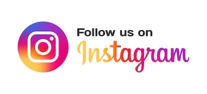 Instagram logo with the words 'Follow us on Instagram' in colorful text.