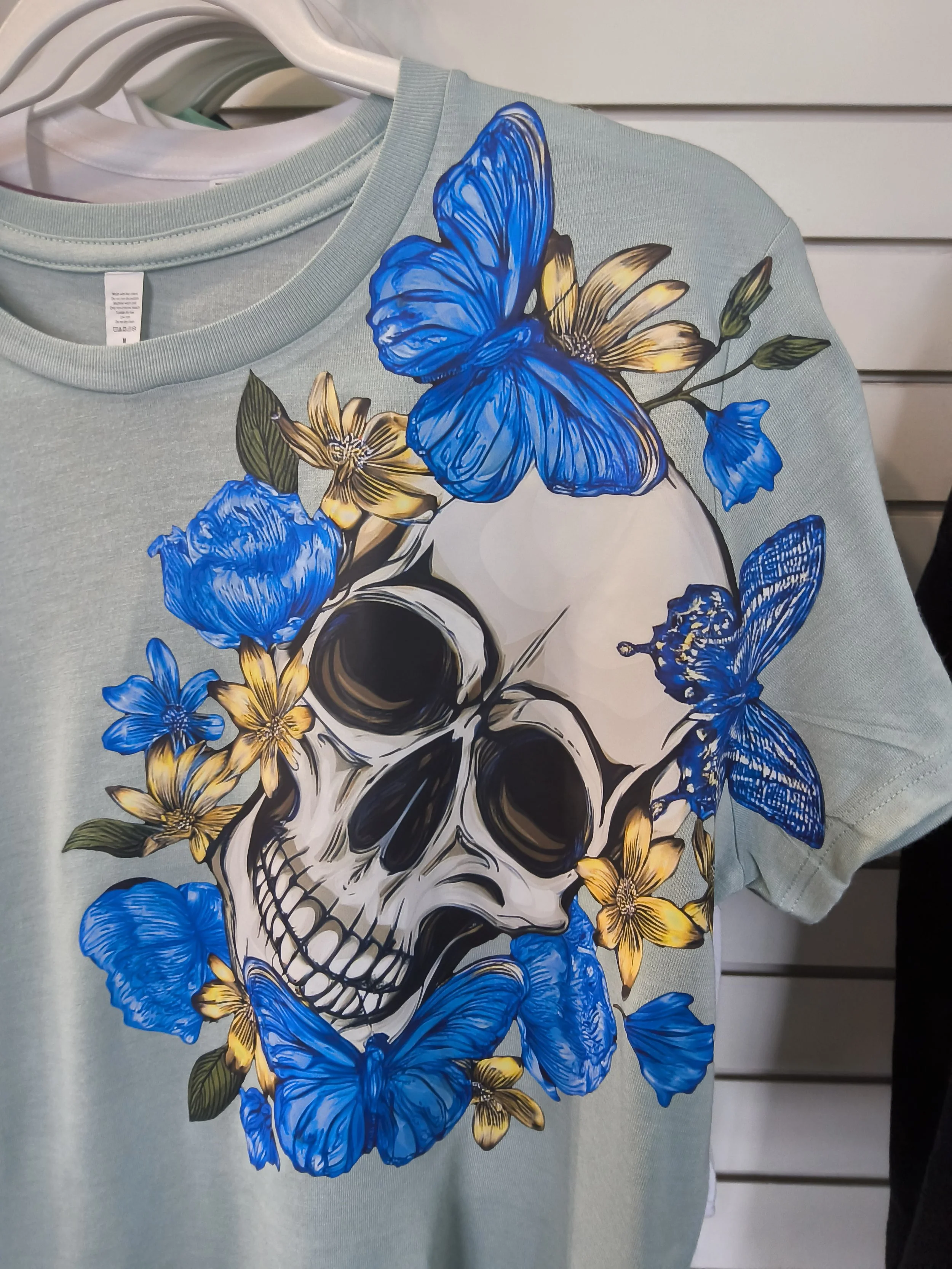 Skull Butterfly Crop Tee
