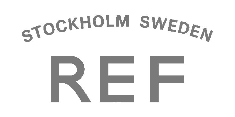 Logo with the words 'Stockholm Sweden REEF' in large letters and 'Stockholm Sweden' arched above in smaller print