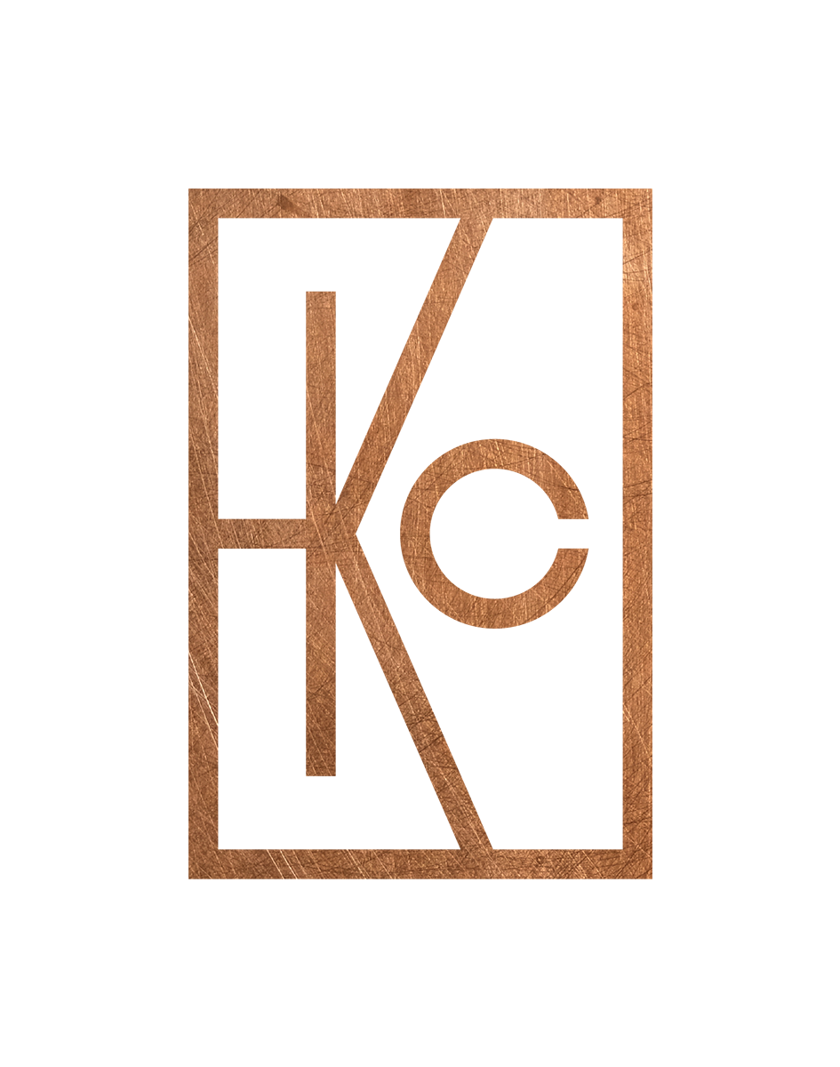 Kustlijn Cellars copper KC monogram brandmark