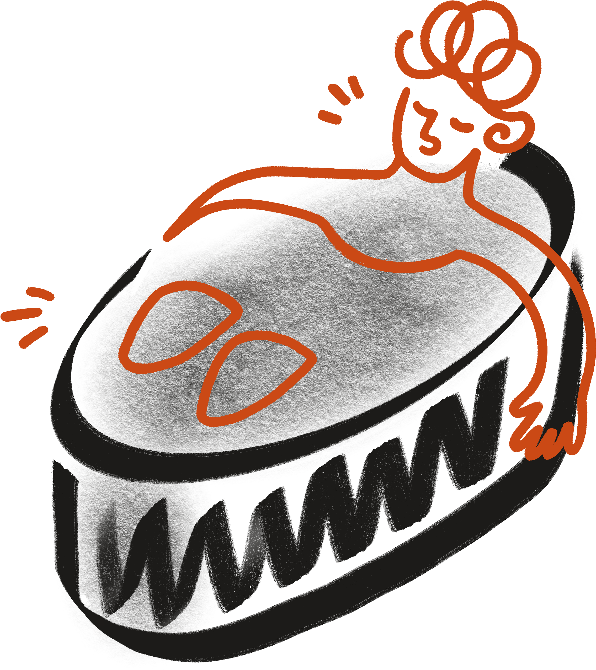 illustration of a person relaxing in a cold plunge at third space sauna in santa barbara