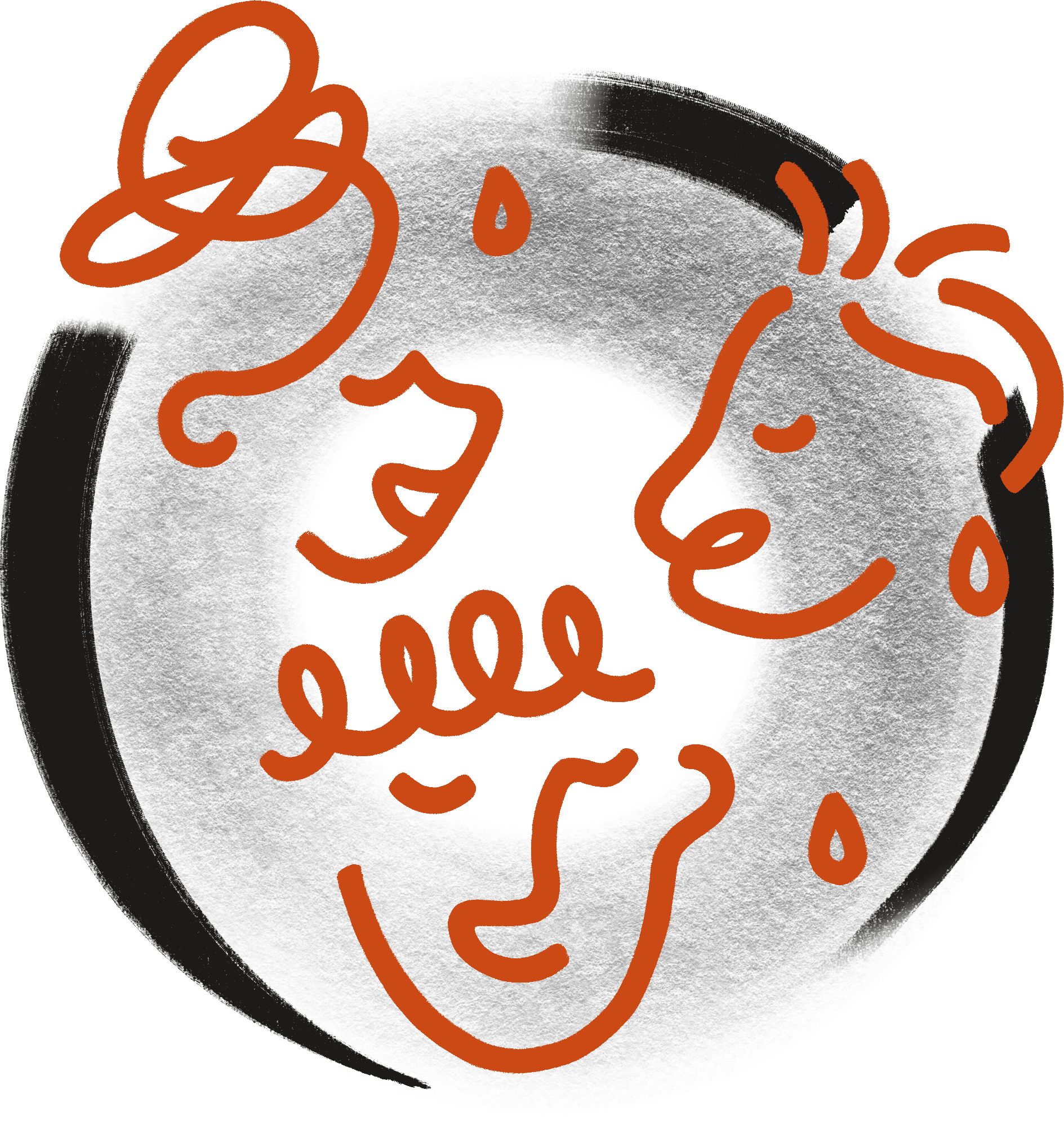 illustration of people connecting in a cedar sauna at third space community sauna in santa barbara