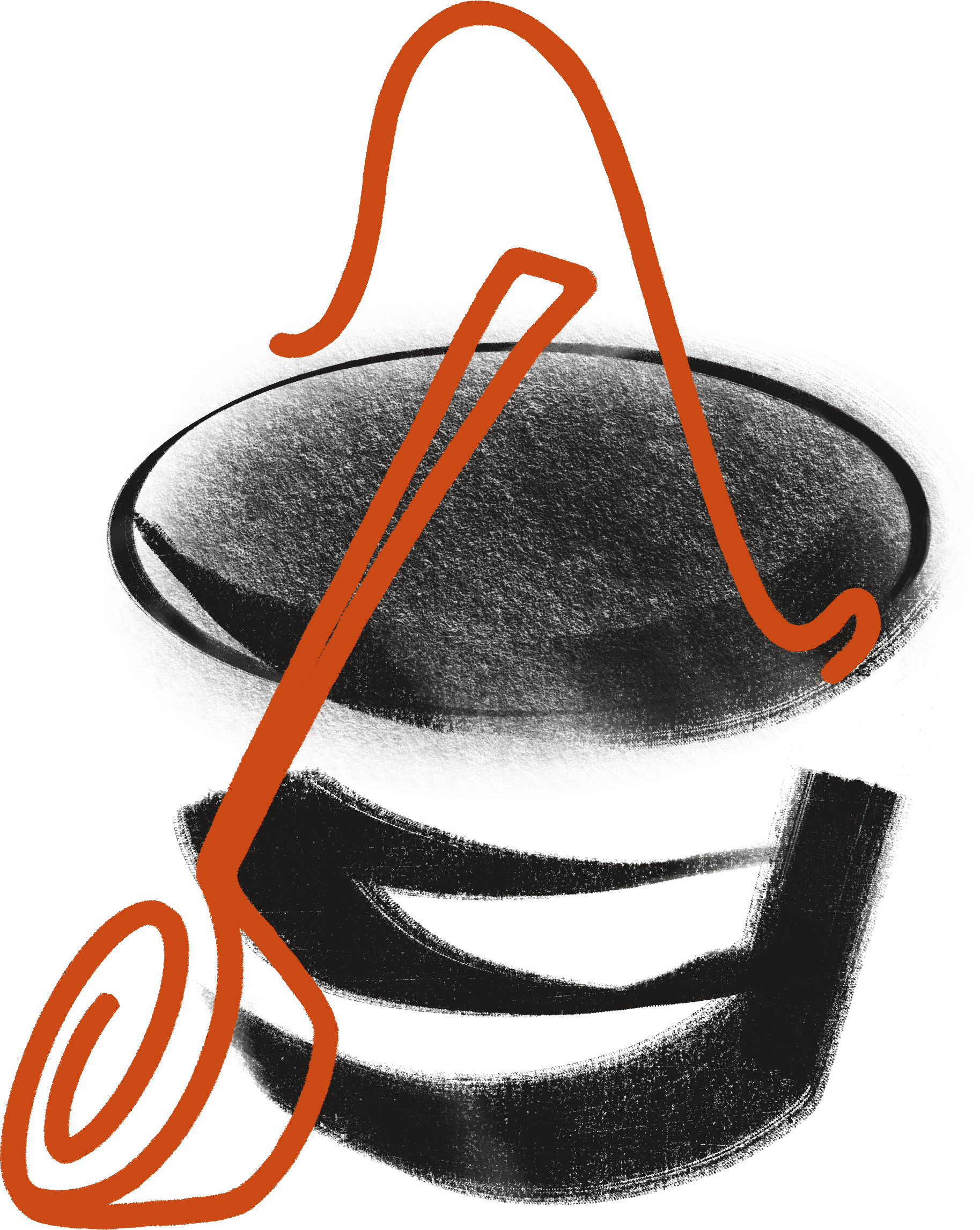 Illustration of a bucket and ladle