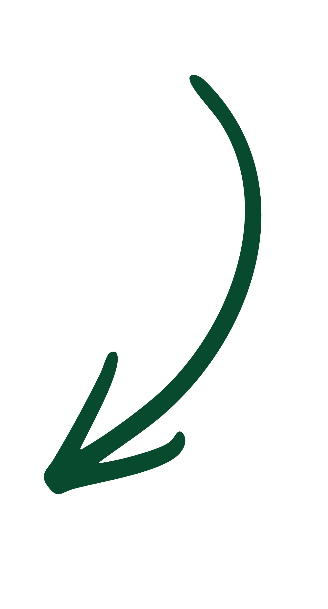 A white background with a green hand-drawn arrow pointing downward.