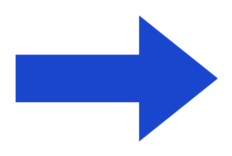 Blue rightward pointing arrow on a black background.