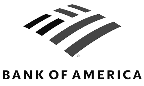 Bank of America logo with black and white design.