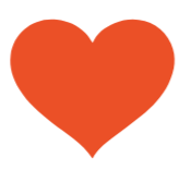 Red heart shape on a black background