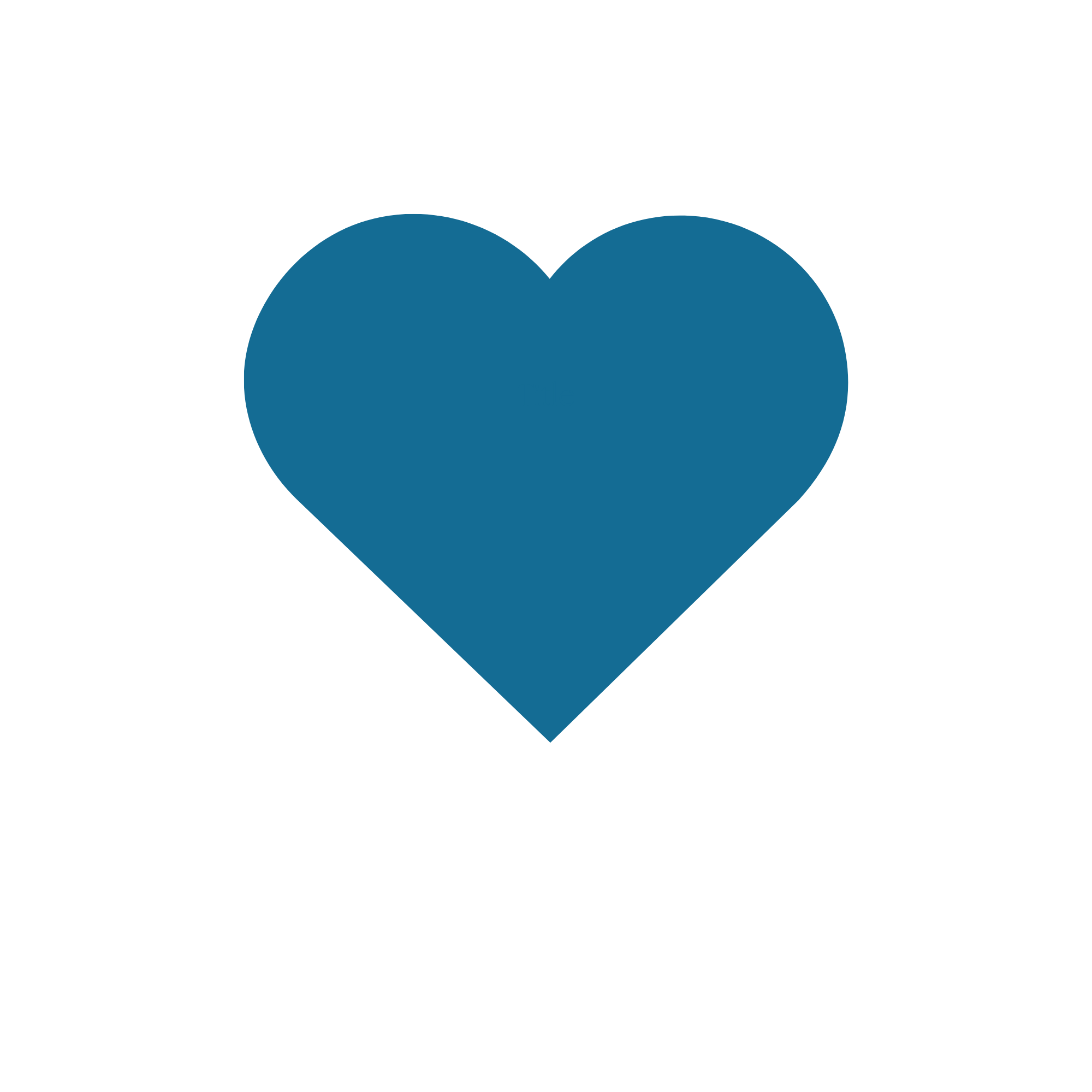 Blue heart with black outline, surrounded by the text 'Love you to the moon and back' in black.