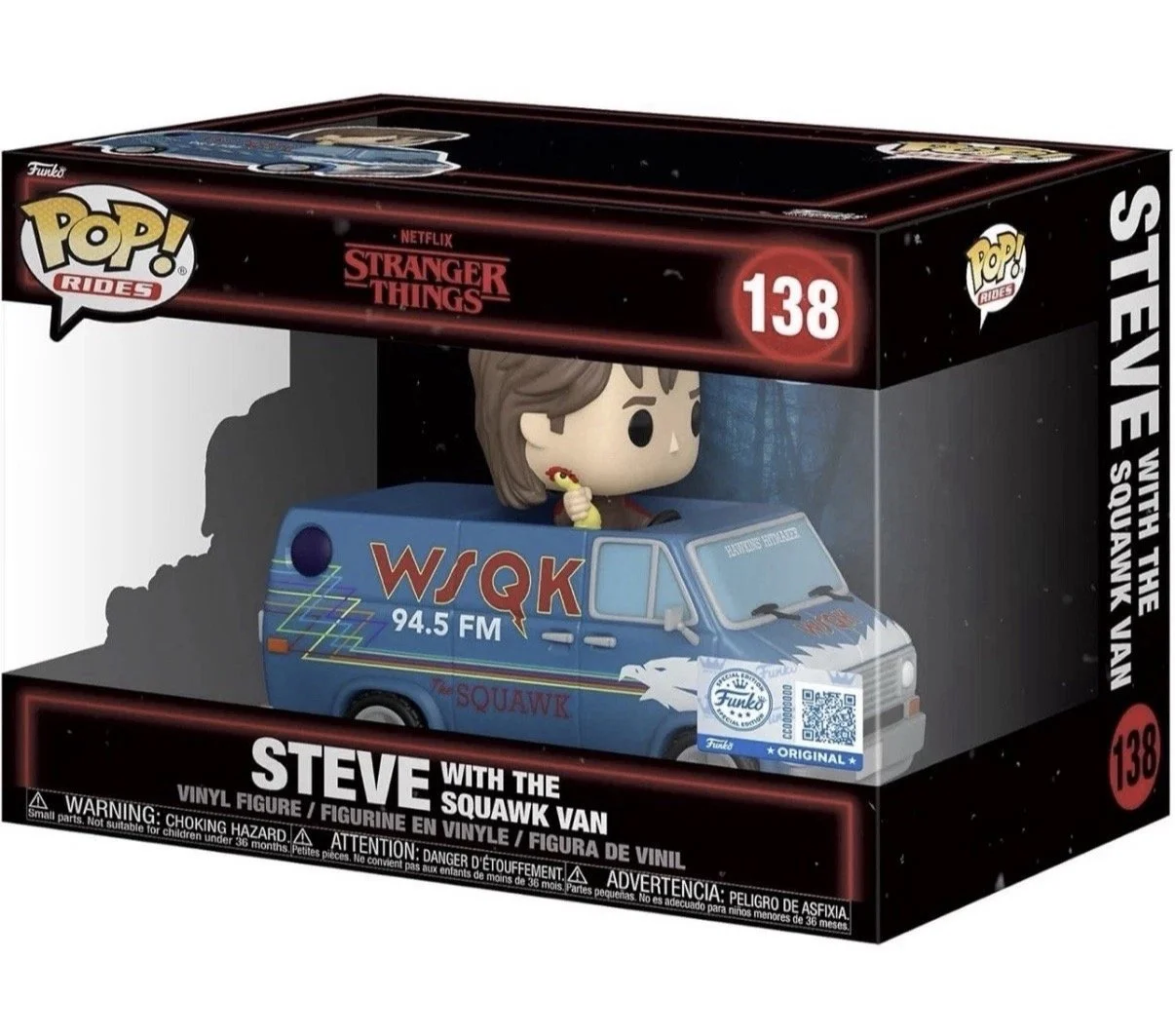 Funko POP! Rides Stranger Things Steve with Squawk Van Vinyl Figure 138