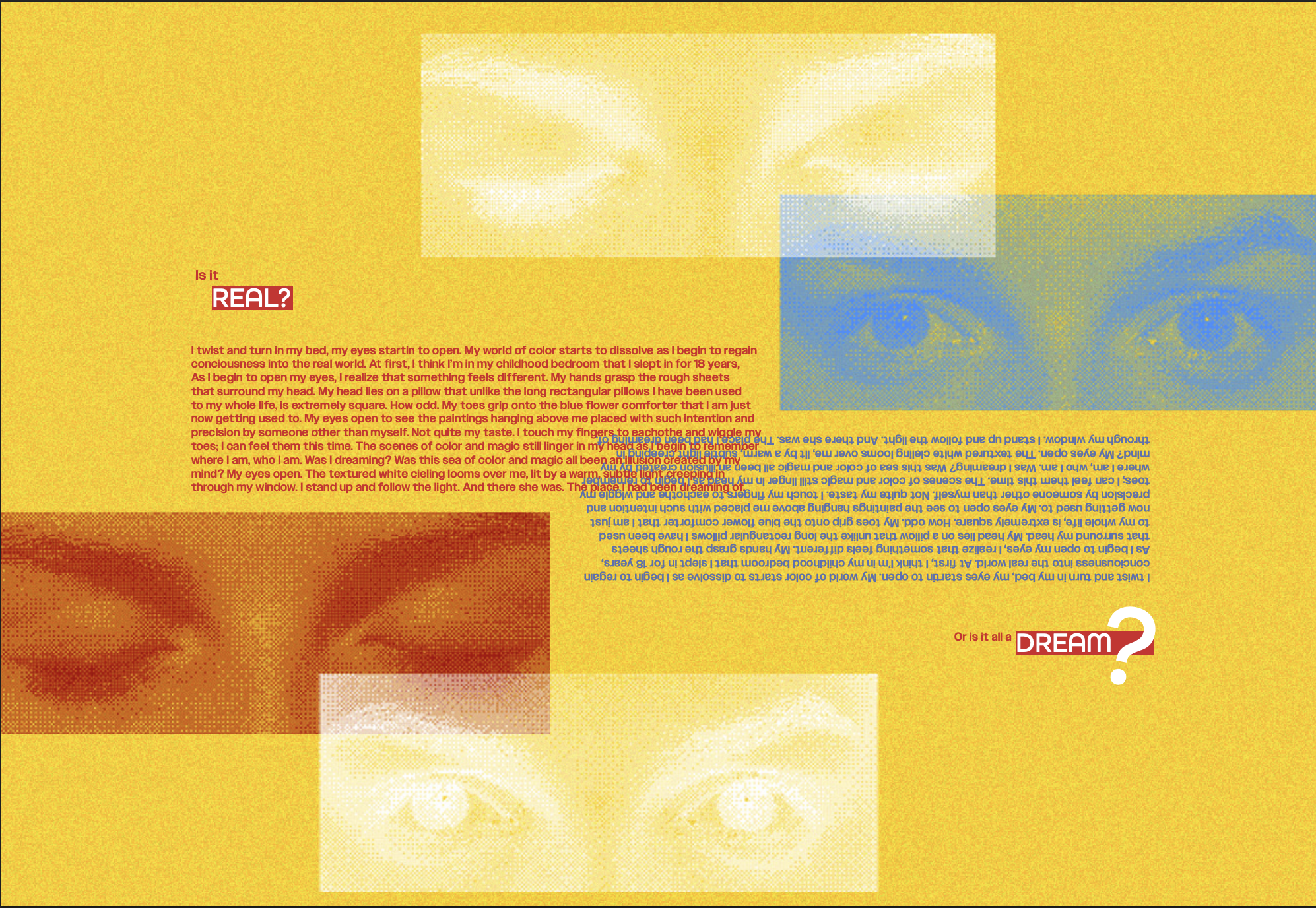 Ce N'est Pas Reel \ Collaboration between Mills Lynerd (Graphic Design and Typography), Lindsey Jordan (Photography), and me (Photography) \ pg 16/17