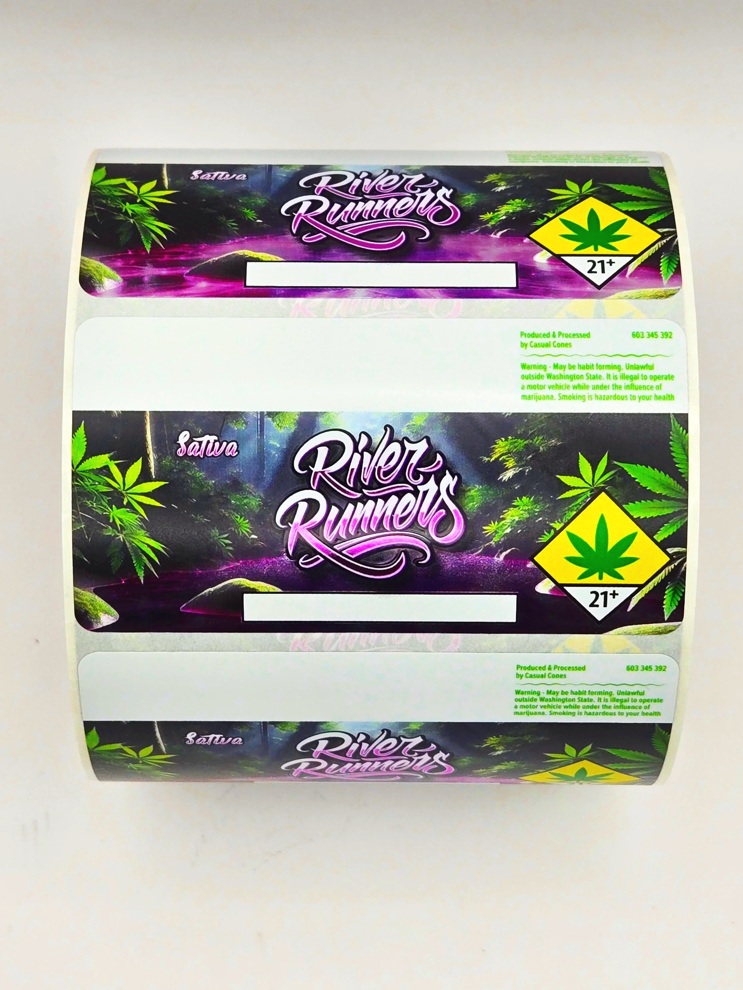 full color digital printed metallic labels with foil floss and printable space