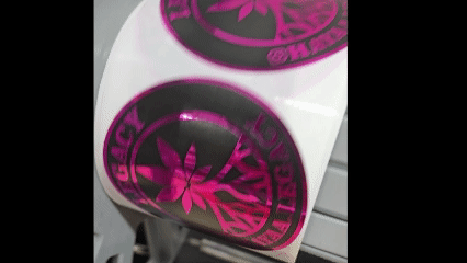 METALLIC LABELS ON REWINDER HIGH GLOSS LABELS