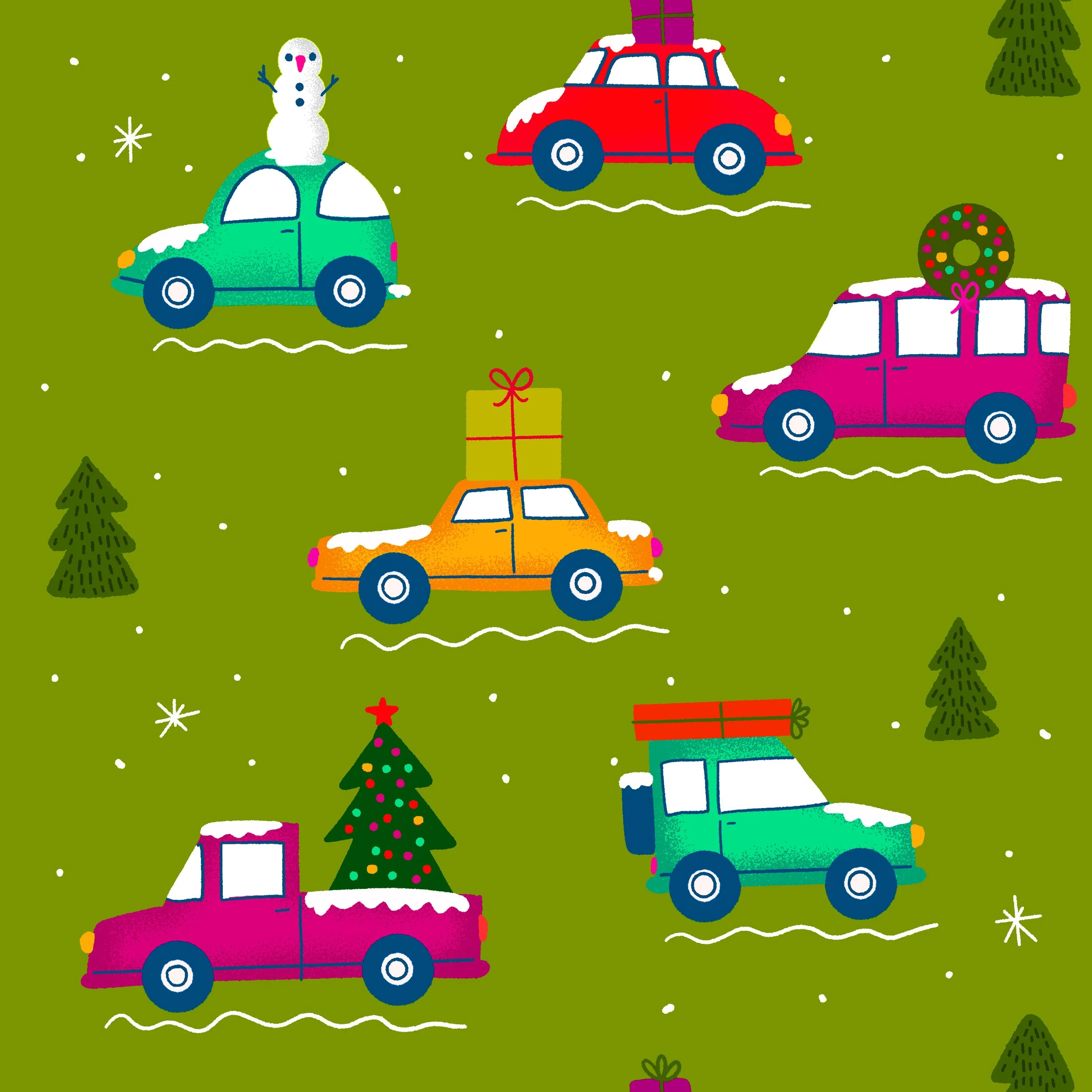 A pattern of holiday vehicles