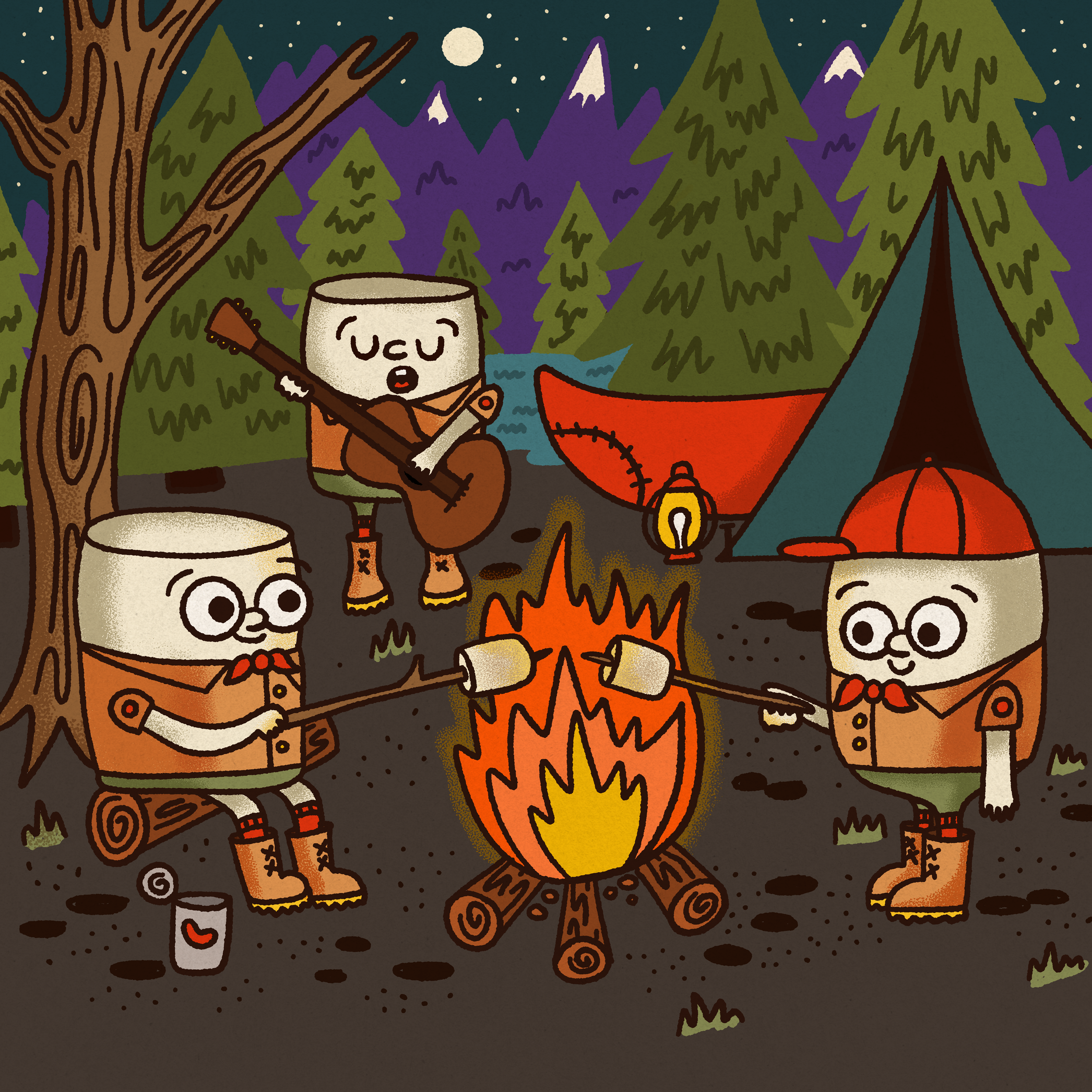 Illustration of Marshmallow Campers