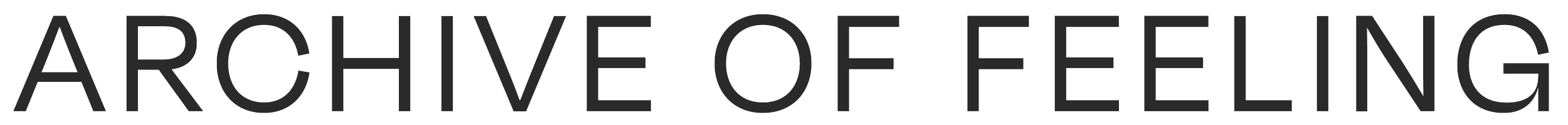 Logo of Archive of Feeling with black text on a transparent background