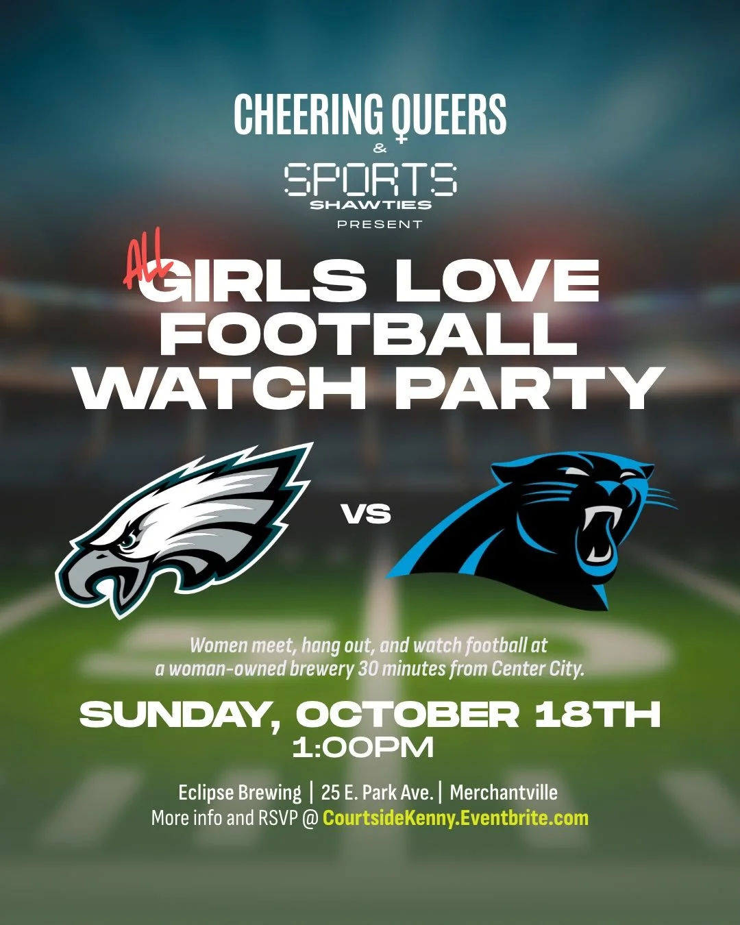 Cheering Queers x Sports Shawties: Panthers vs Eagles NFL Watch Party