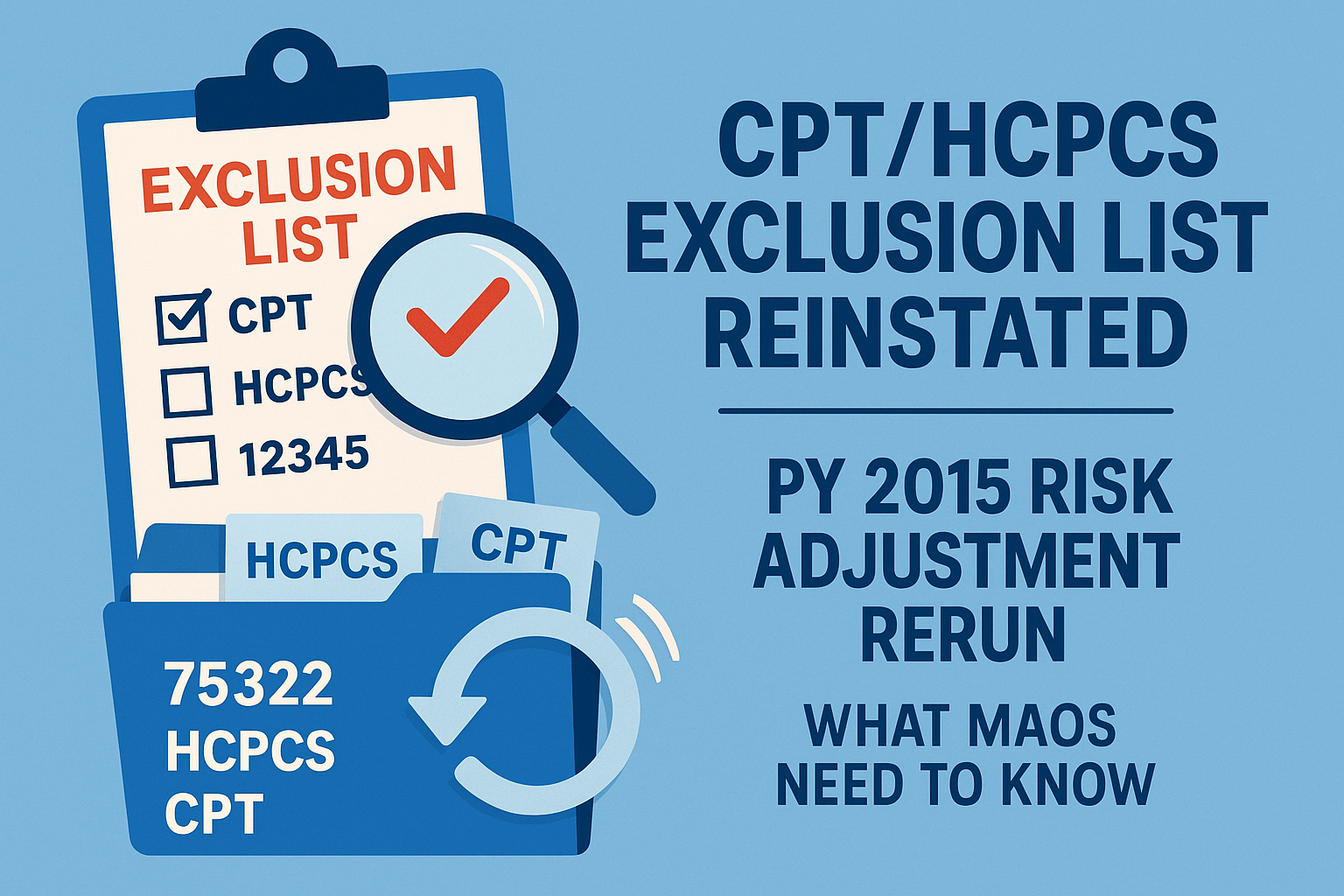 CMS Reinstates 2012 CPT/HCPCS List for 2015 Risk Adjustment Reconciliation Rerun