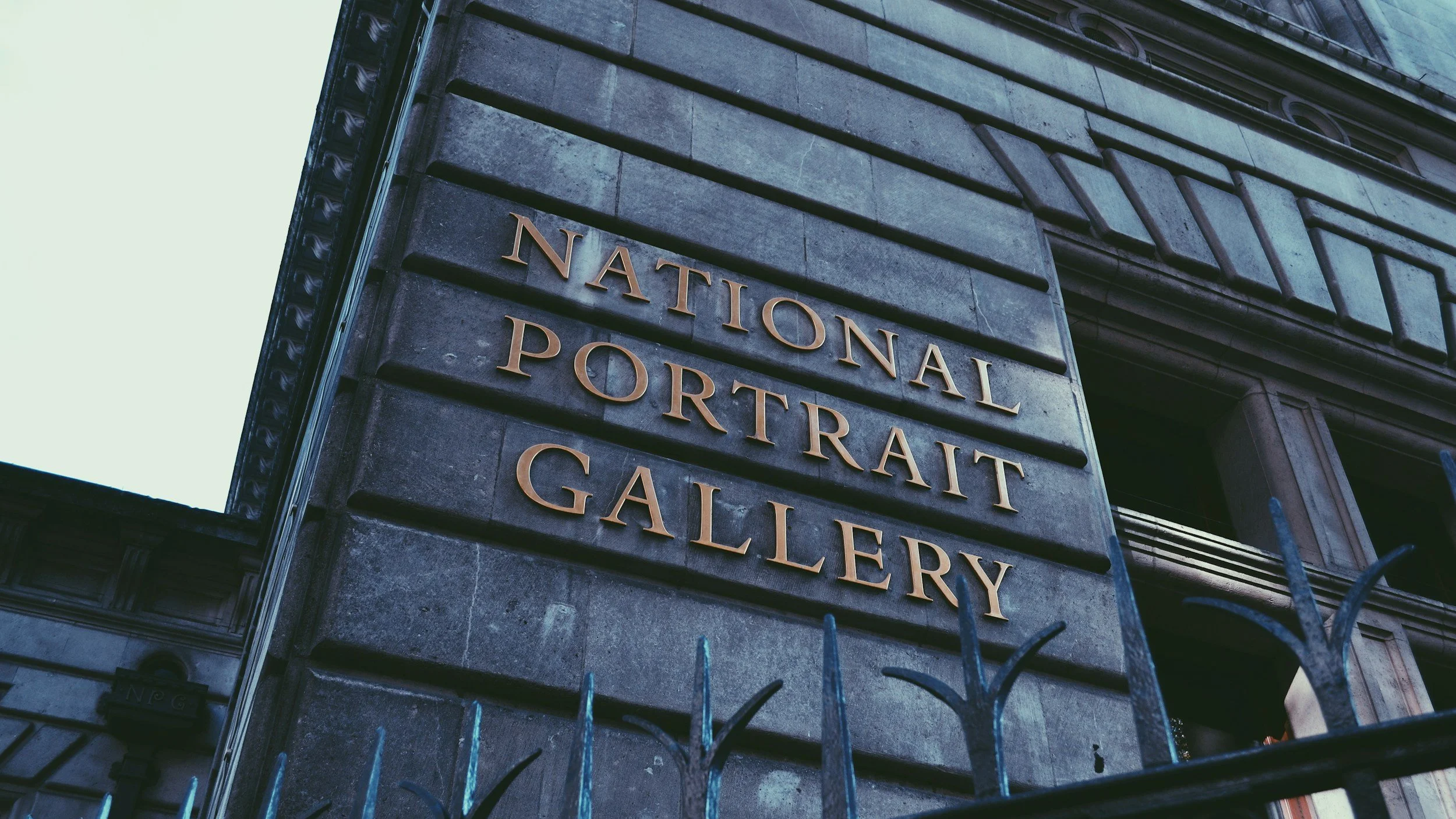 Close up view of the National Portrait Gallery in Washington, DC.